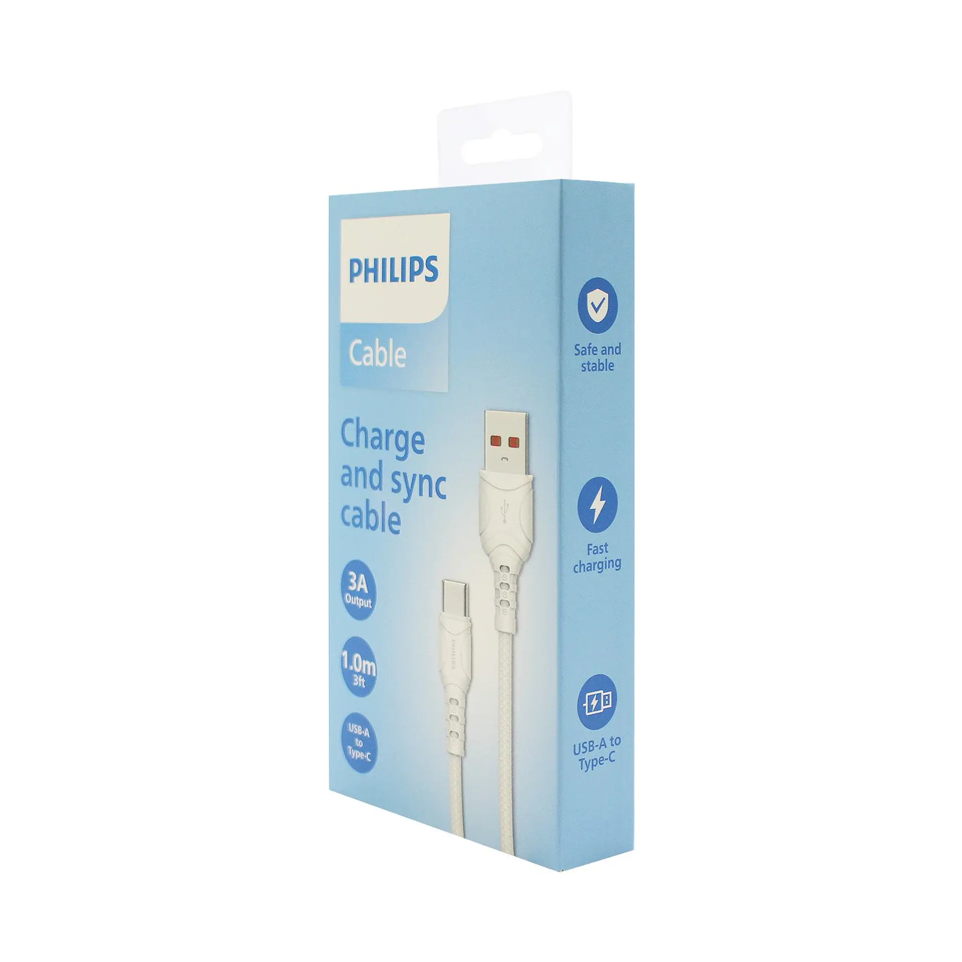 Cable Philips USB-A a USB-C blanco de 1 metro 7