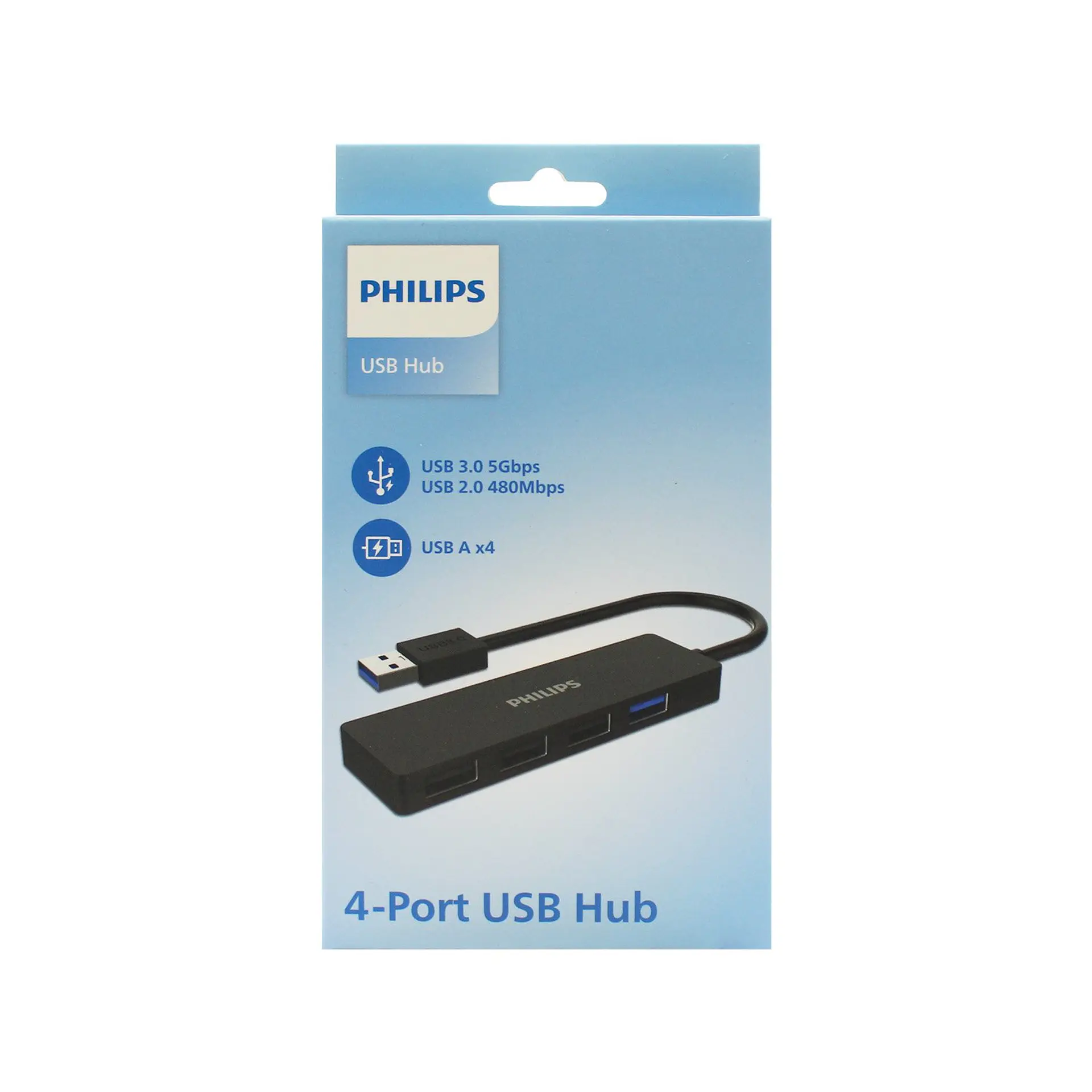 Hub Philips SWR1704/70 con 4 puertos USB-A negro 1