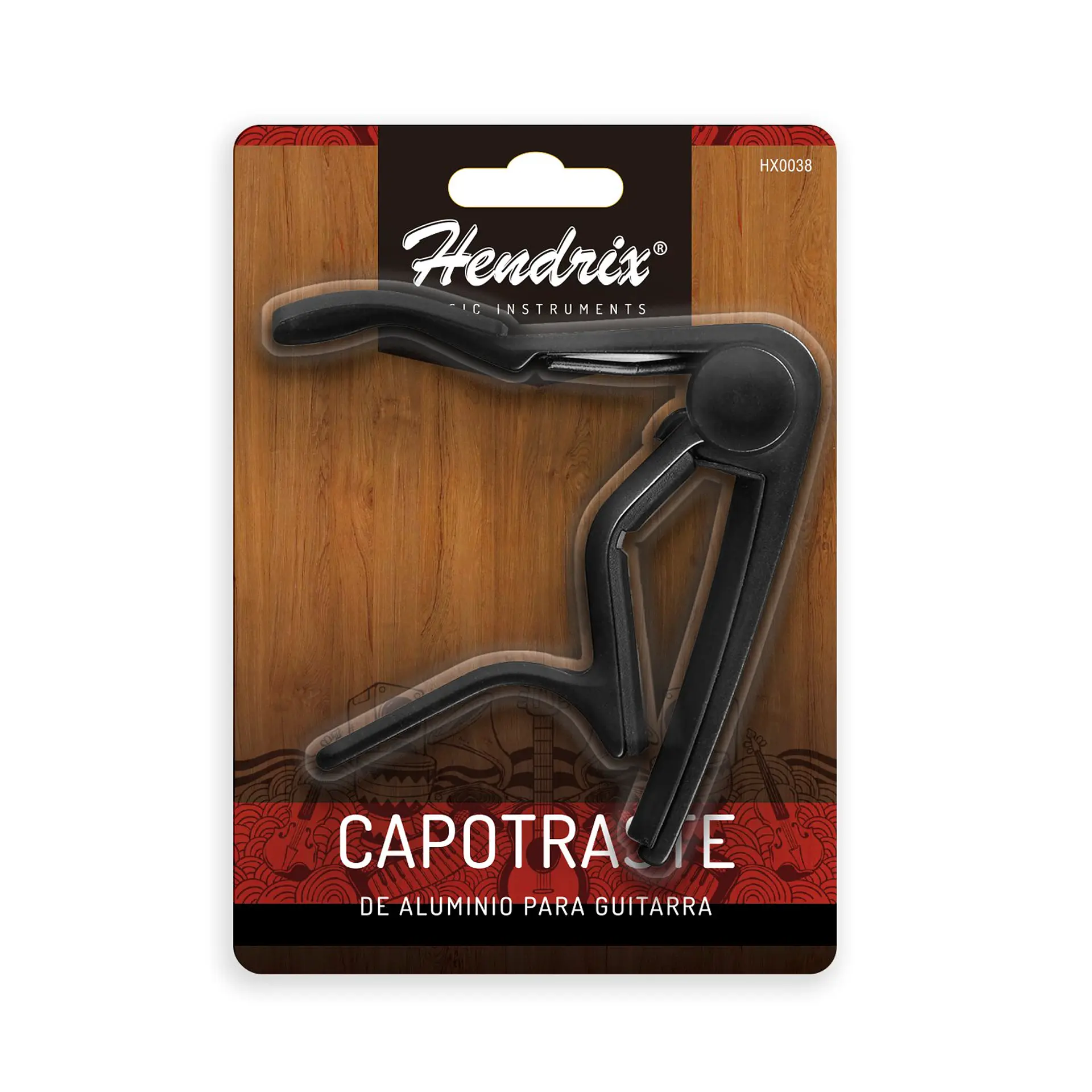 Capotraste Hendrix HX0038 de aluminio negro para guitarra 1