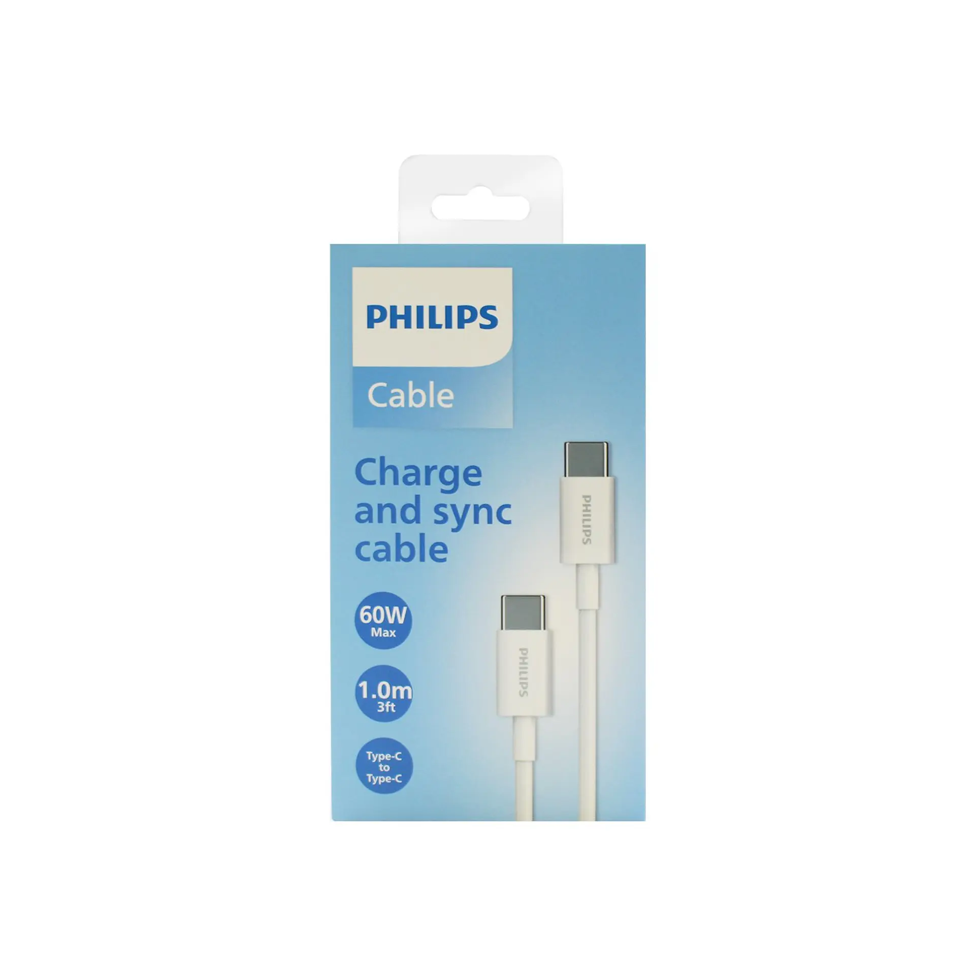 Cable USB-C a USB-C Philips DLC2041C/70 blanco 1 m 1