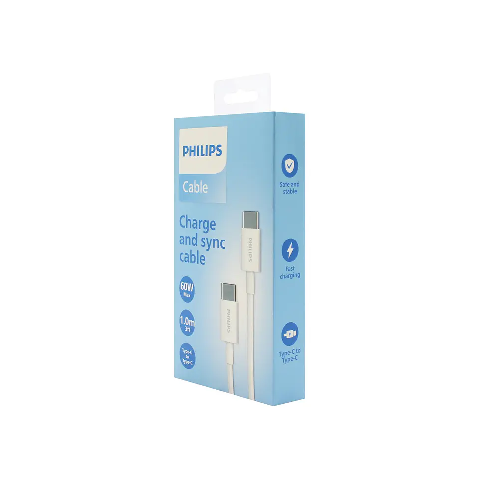 Cable USB-C a USB-C Philips DLC2041C/70 blanco 1 m 2