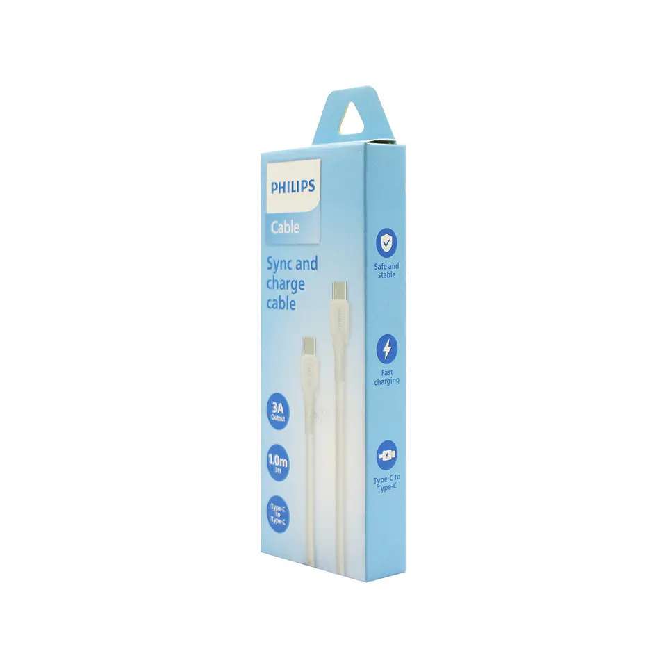 Cable USB-C a USB-C Philips DLC4001CW/70 blanco 1 m 1