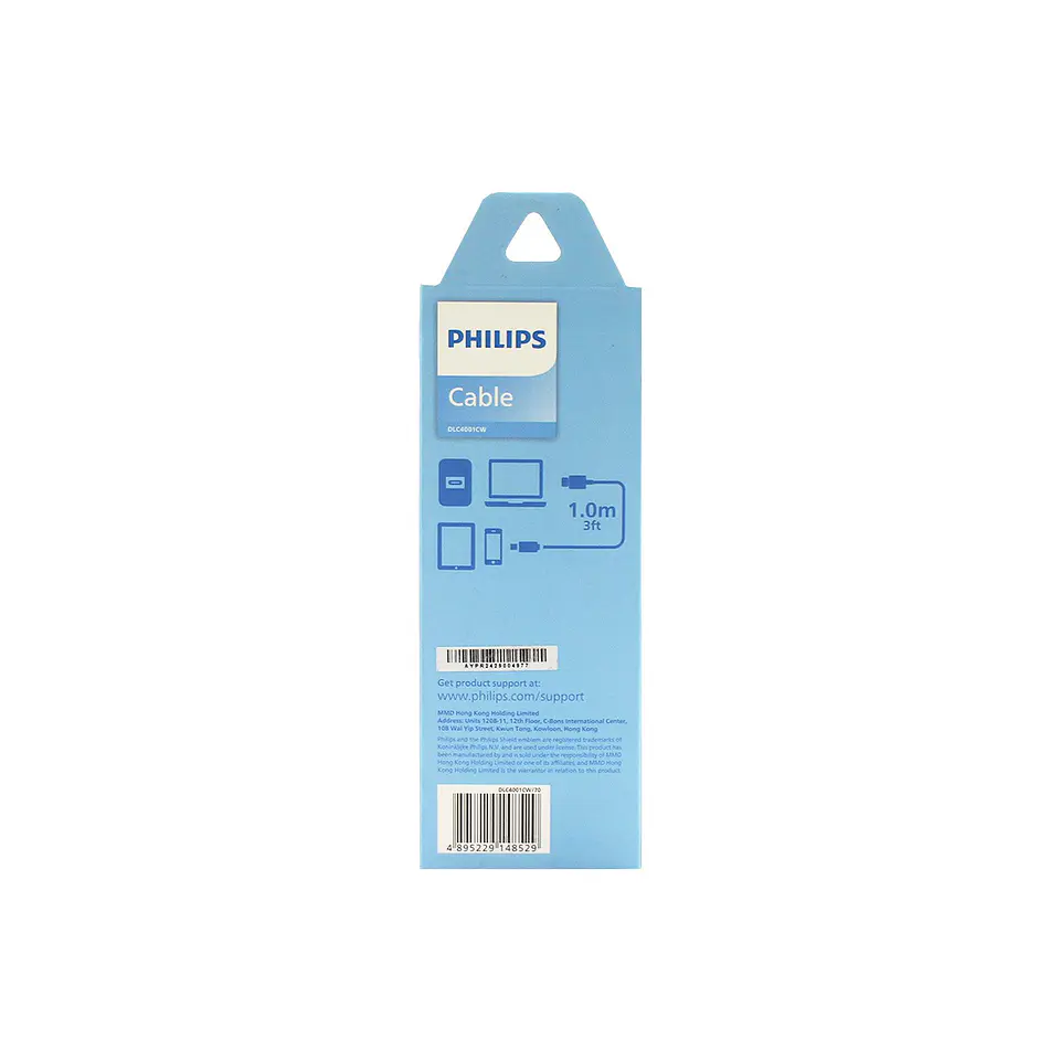 Cable USB-C a USB-C Philips DLC4001CW/70 blanco 1 m 3