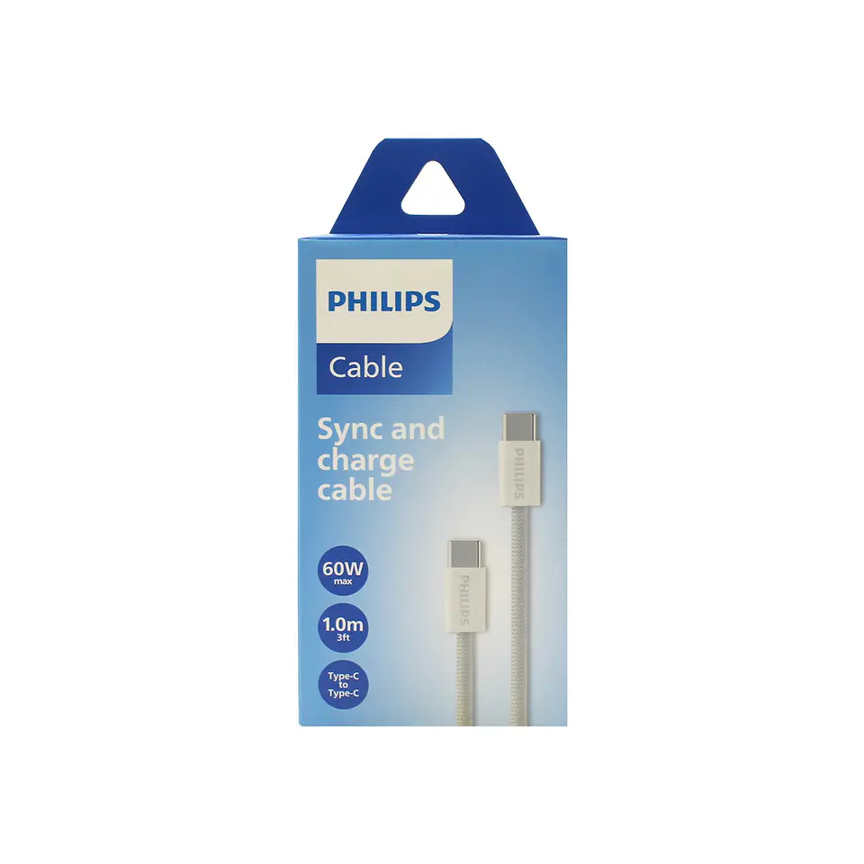 Cable USB-C a USB-C Philips DLC5051CW/70 blanco 1 m 1