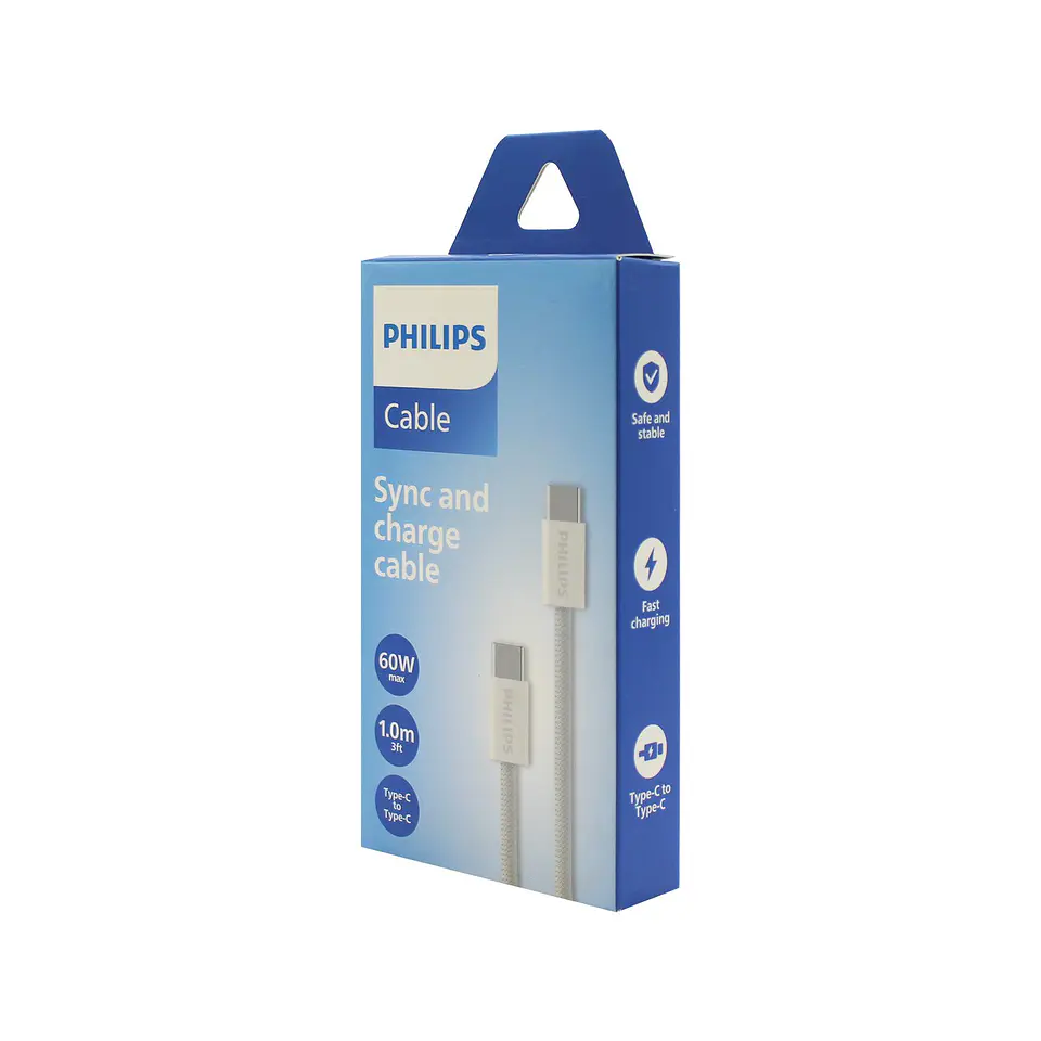 Cable USB-C a USB-C Philips DLC5051CW/70 blanco 1 m 4