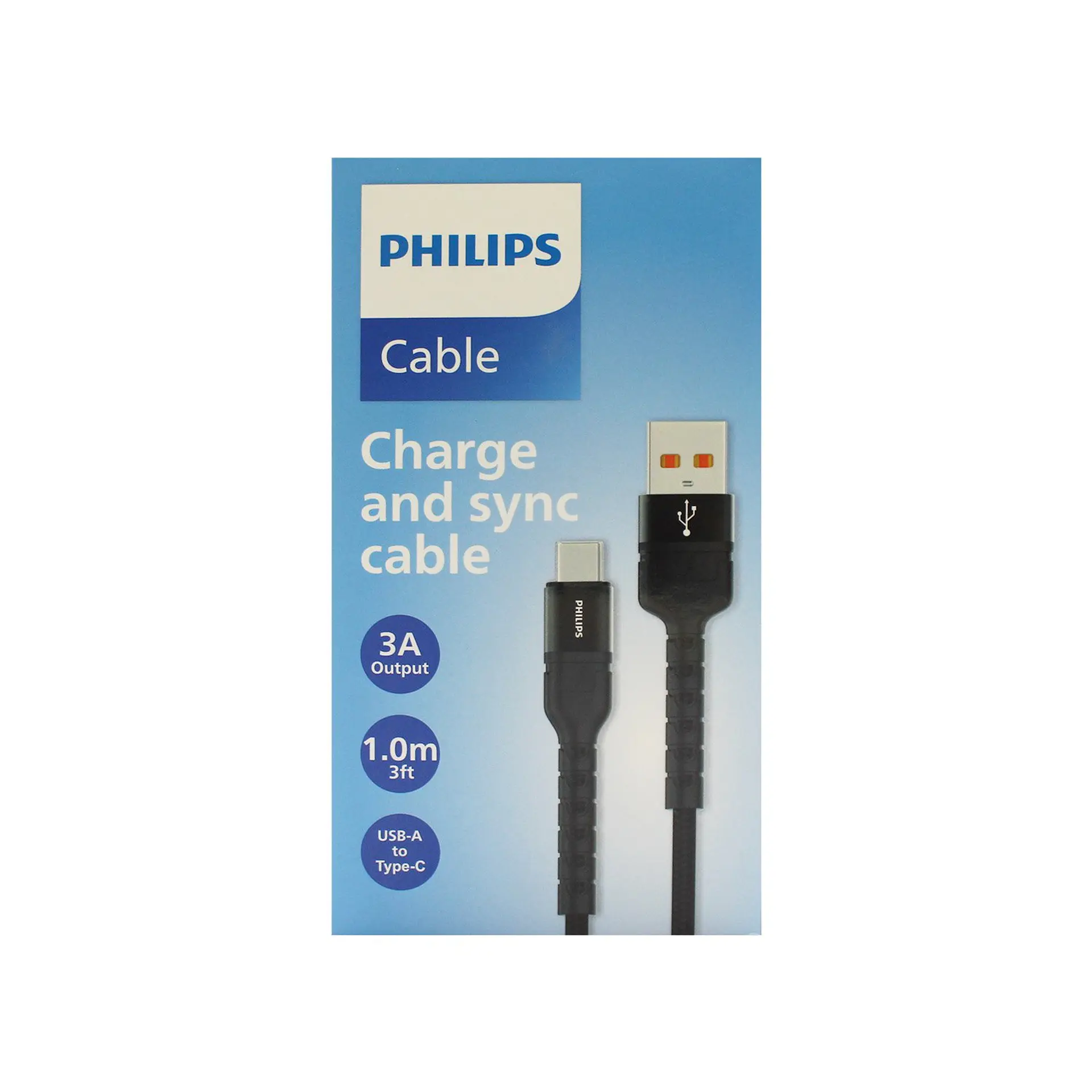 Cable USB-A a USB-C Philips DLC4041A/70 negro 1 m 1