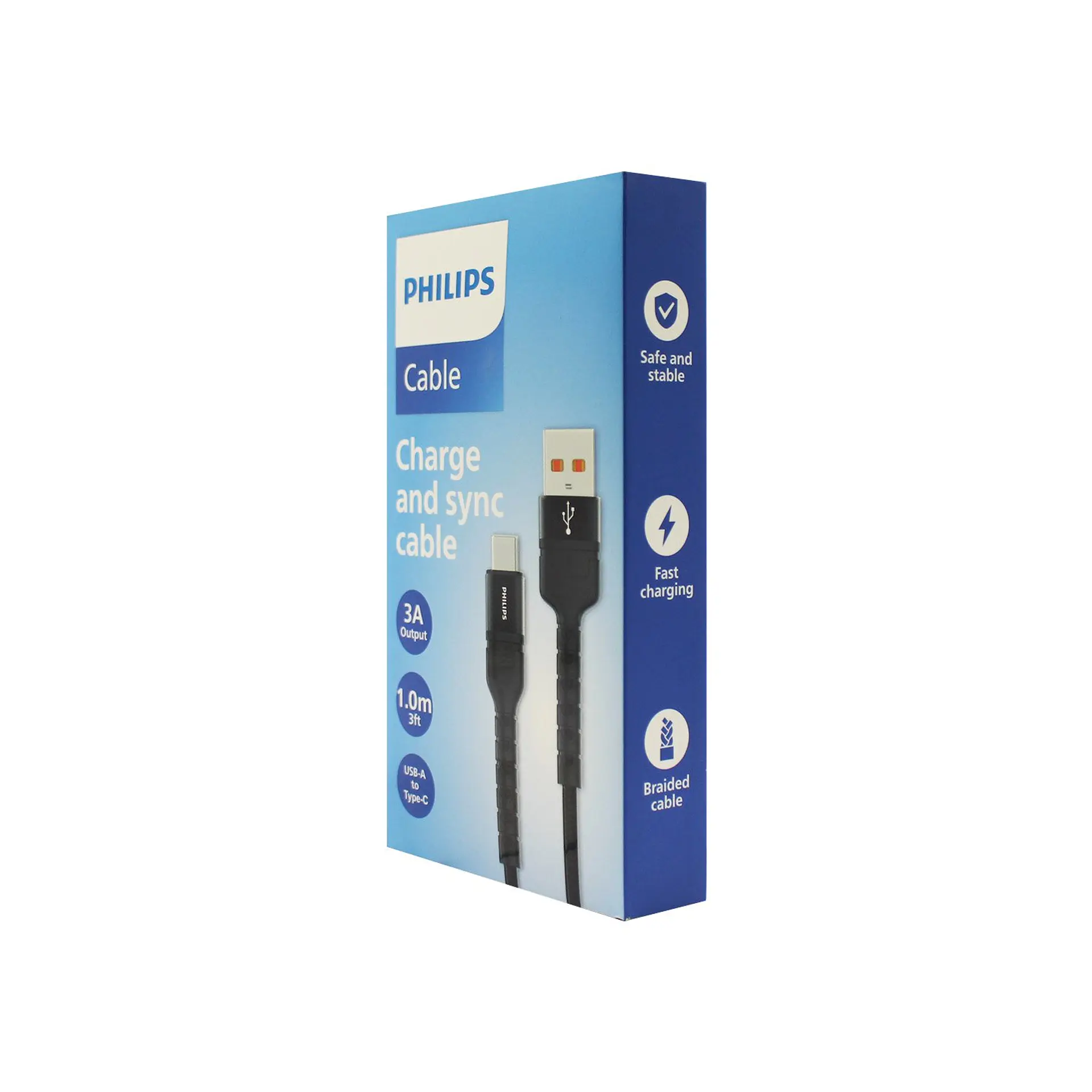 Cable USB-A a USB-C Philips DLC4041A/70 negro 1 m 2