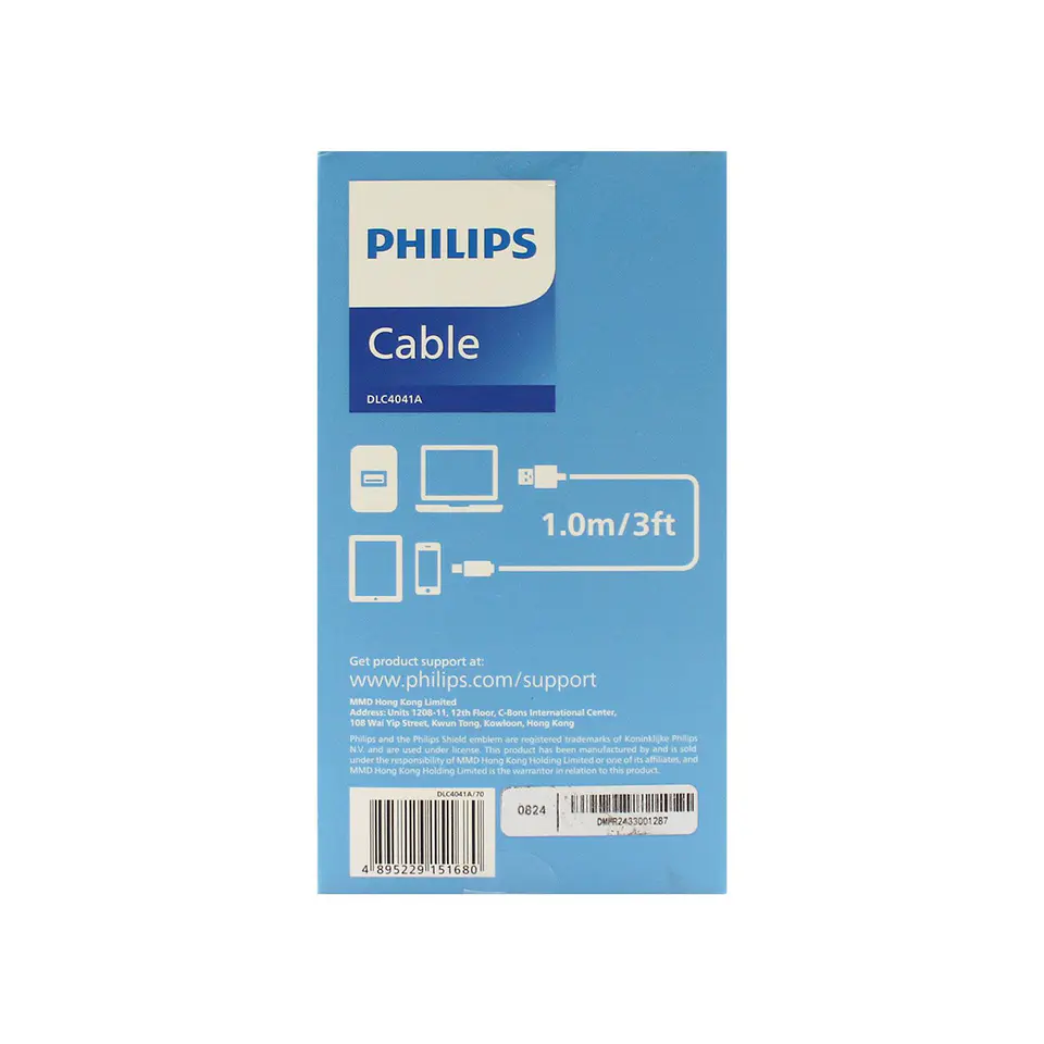 Cable USB-A a USB-C Philips DLC4041A/70 negro 1 m 3