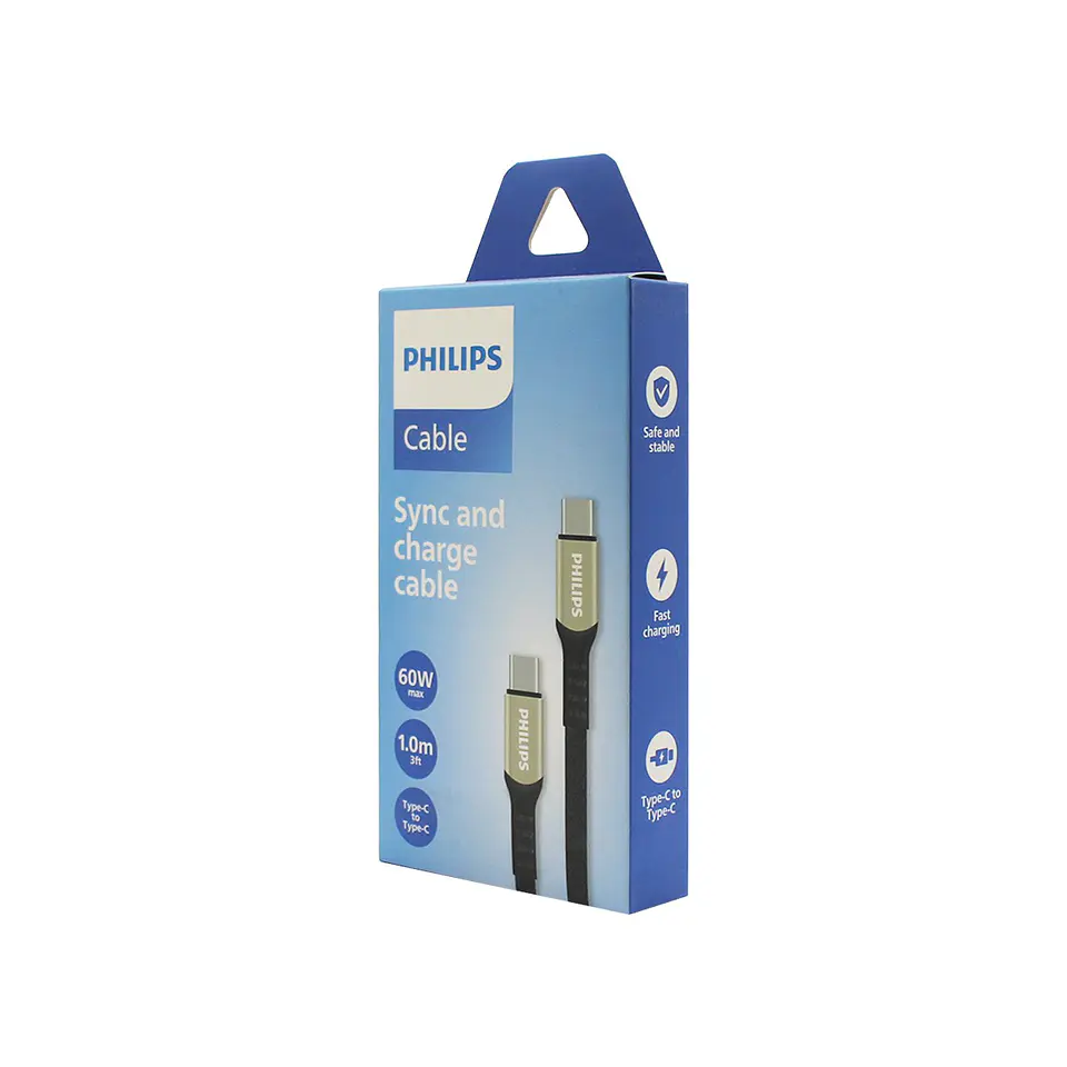 Cable USB-C a USB-C Philips DLC5001CB/70 negro 1 m 5
