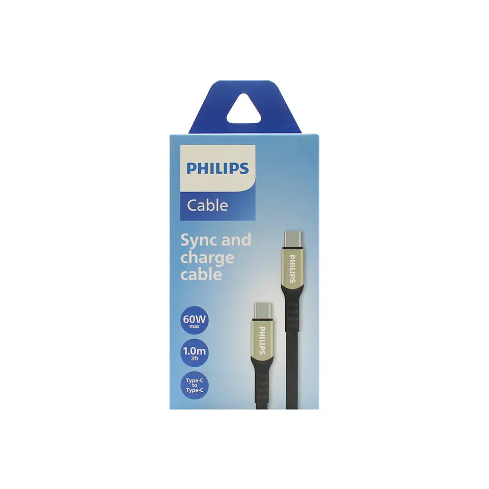 Cable USB-C a USB-C Philips DLC5001CB/70 negro 1 m 6