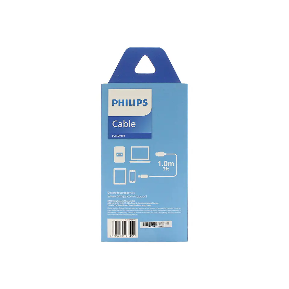 Cable USB-C a USB-C Philips DLC5001CB/70 negro 1 m 7