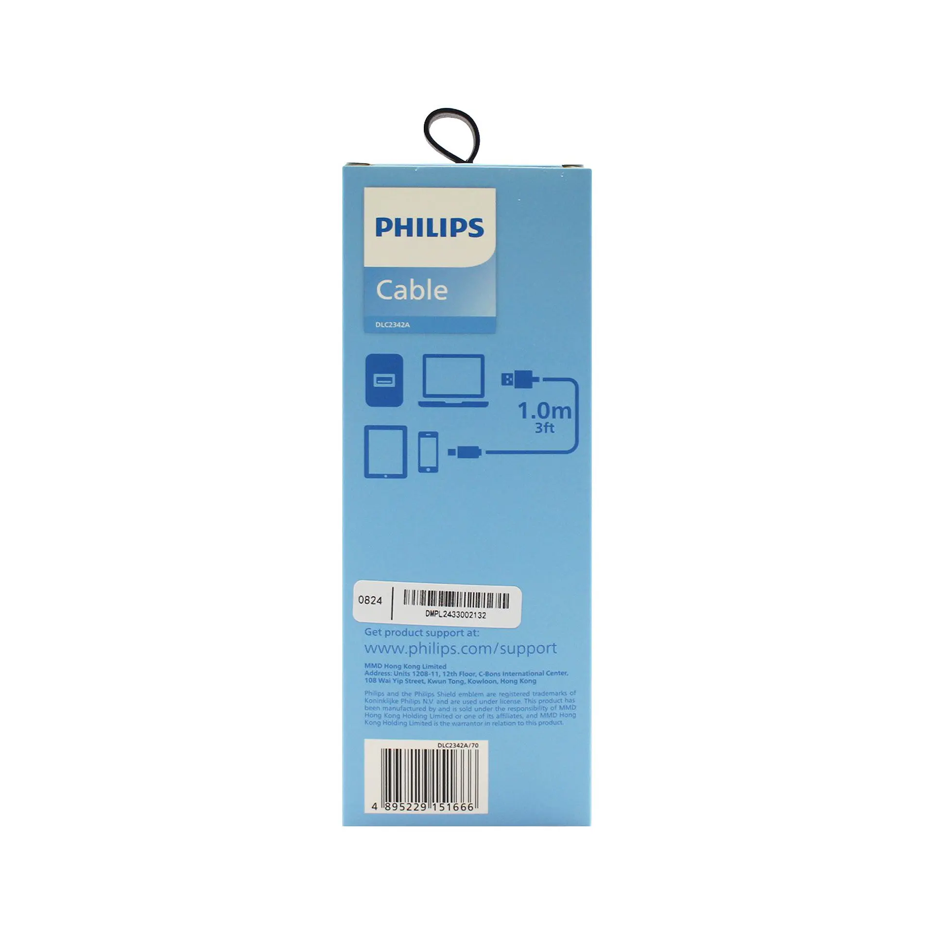 Cable Philips USB-A a USB-C 1 m DLC2342A/70 3