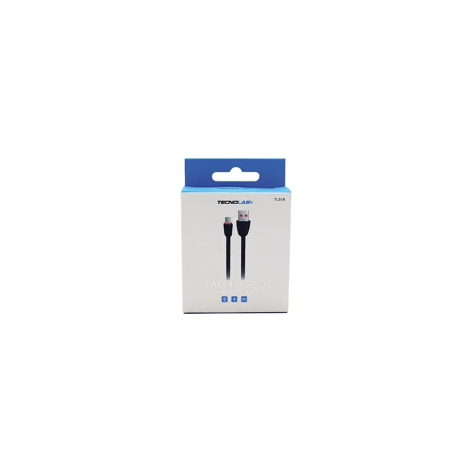 Cable Tecnolab TL316 USB-A a USB-C, 1 m, negro 1