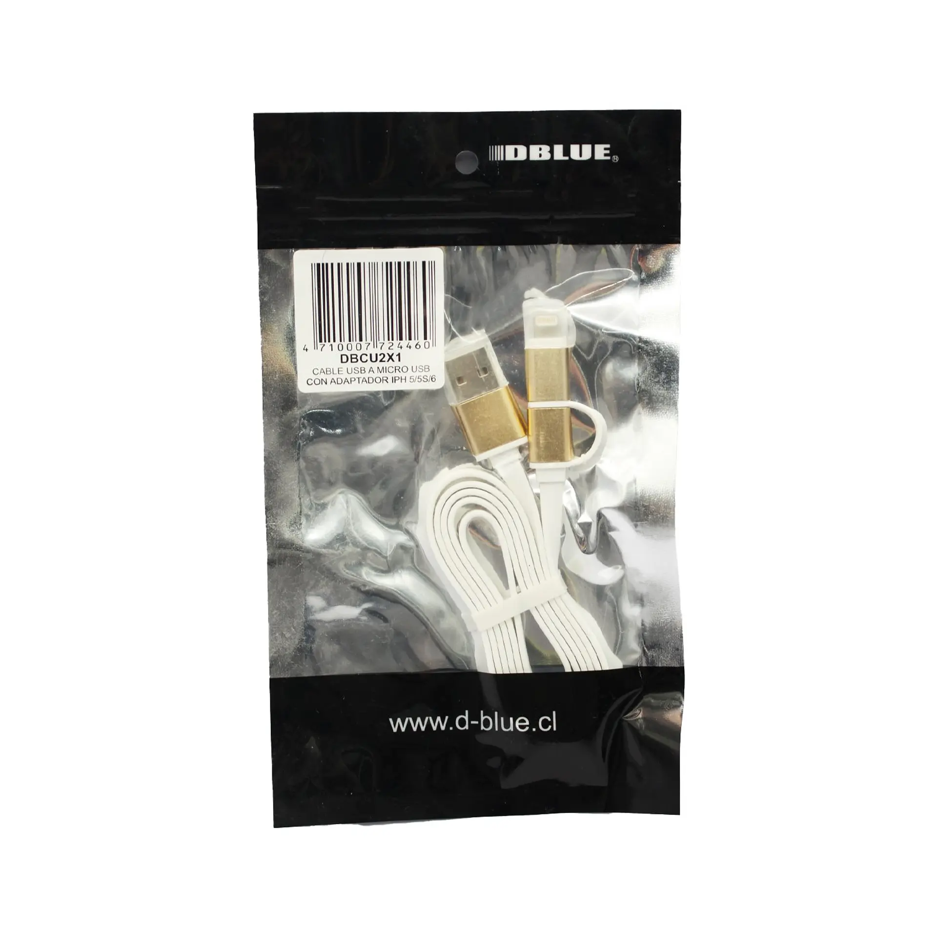 Cable Dblue DBCU2X1 Micro USB con adaptador Lightning 2