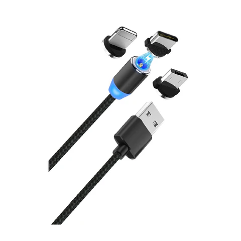 Cable magnético Tecnolab TL057 3 en 1 USB-A, 1 m, negro