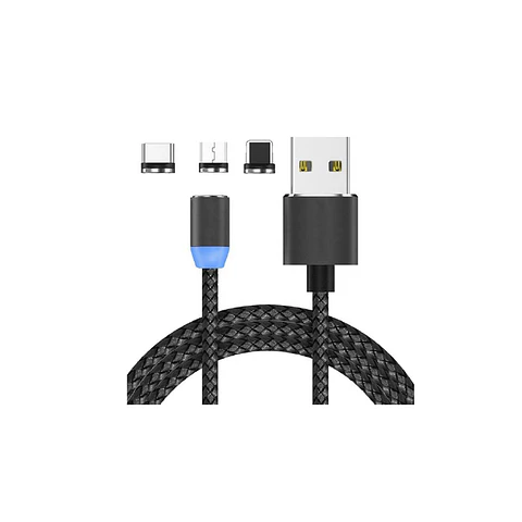 Cable magnético Tecnolab TL057 3 en 1 USB-A, 1 m, negro