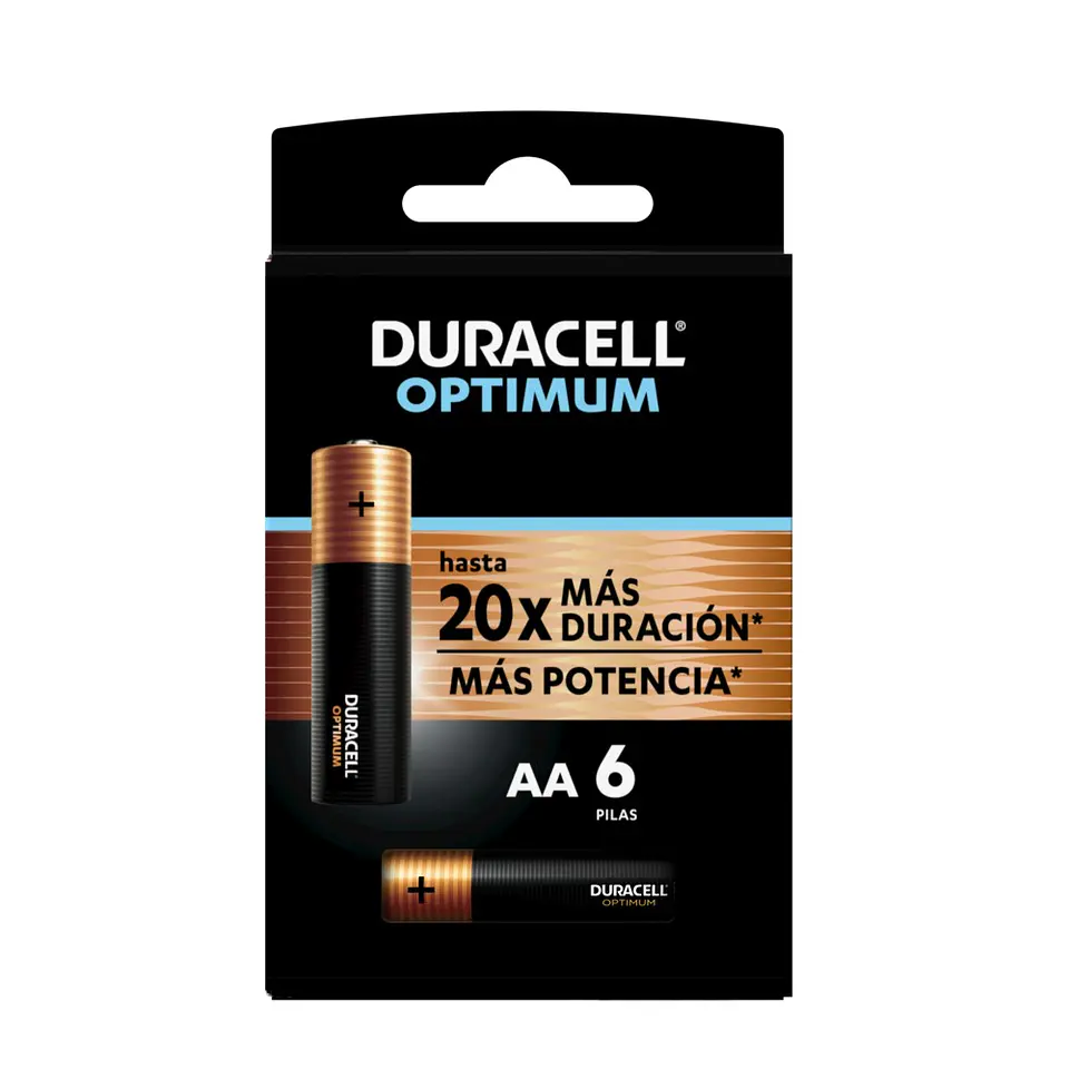 Pack 6 Pilas Duracell Alcalina AA Optimum Por Mayor a Pedido 1
