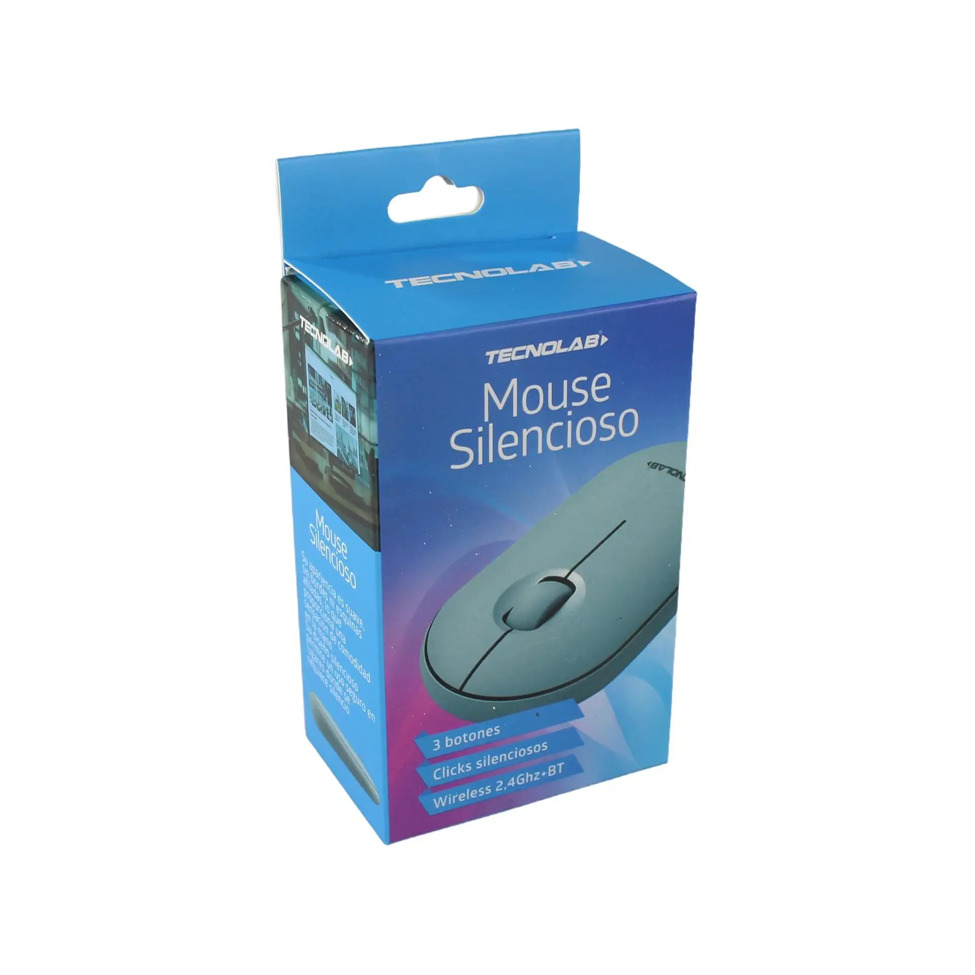 Mouse Silencioso Tecnolab Bluetooth y 2.4 GHz Azul 1