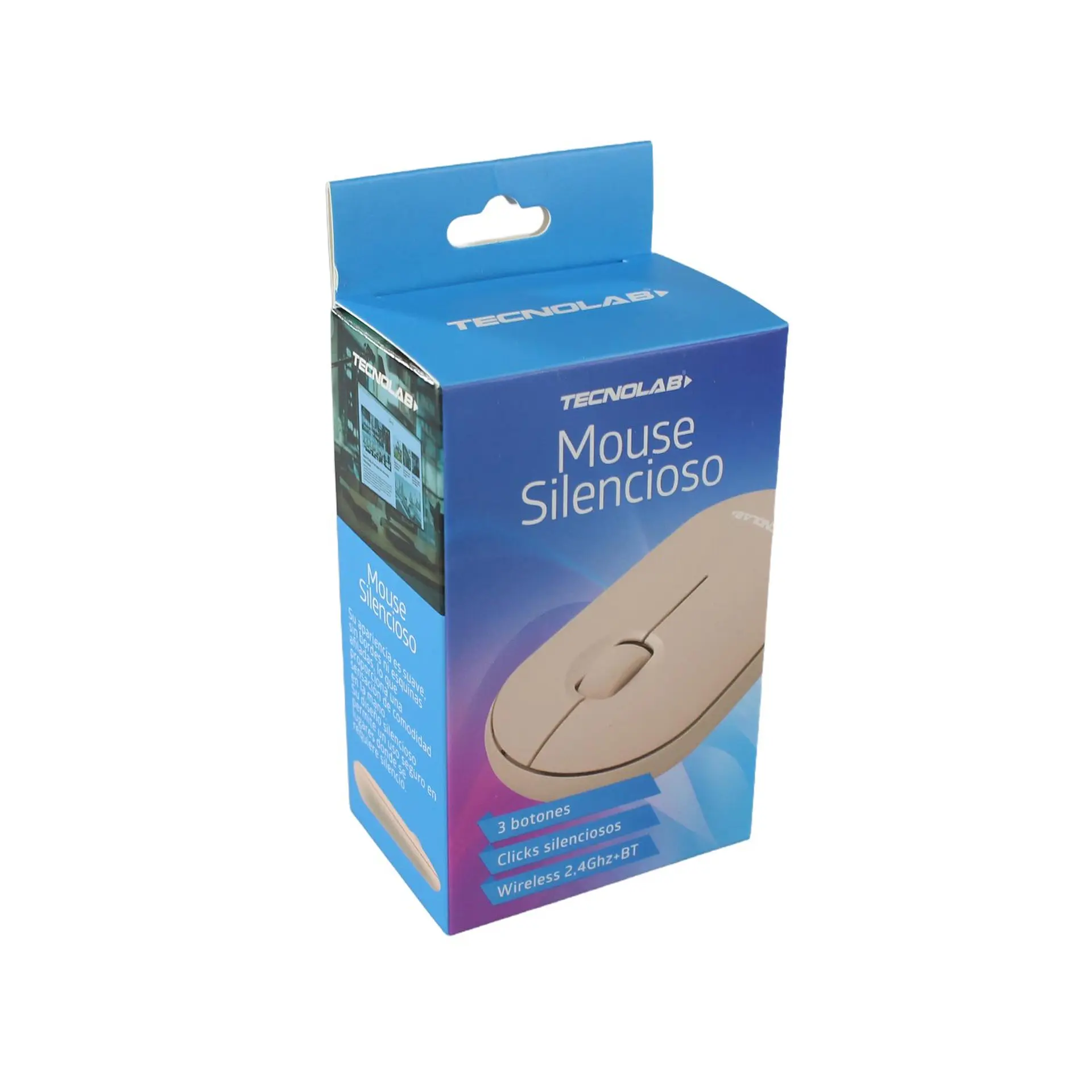 Mouse Silencioso Tecnolab Bluetooth y 2.4 GHz Rosado 1