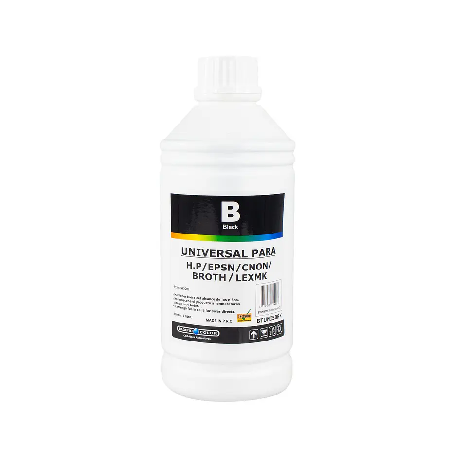 Botella de Tinta Pacific Color 1 Litro Negro 1