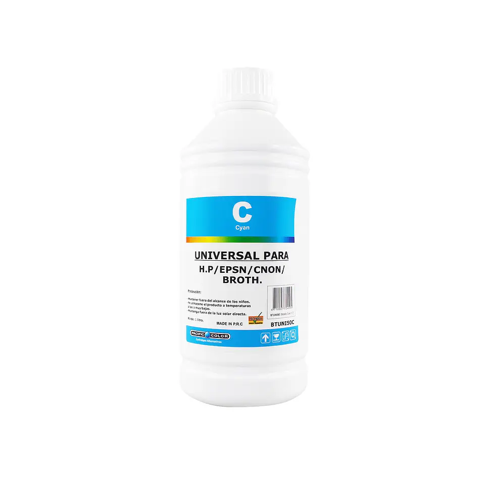 Botella de Tinta Pacific Color 1 Litro Cian 1