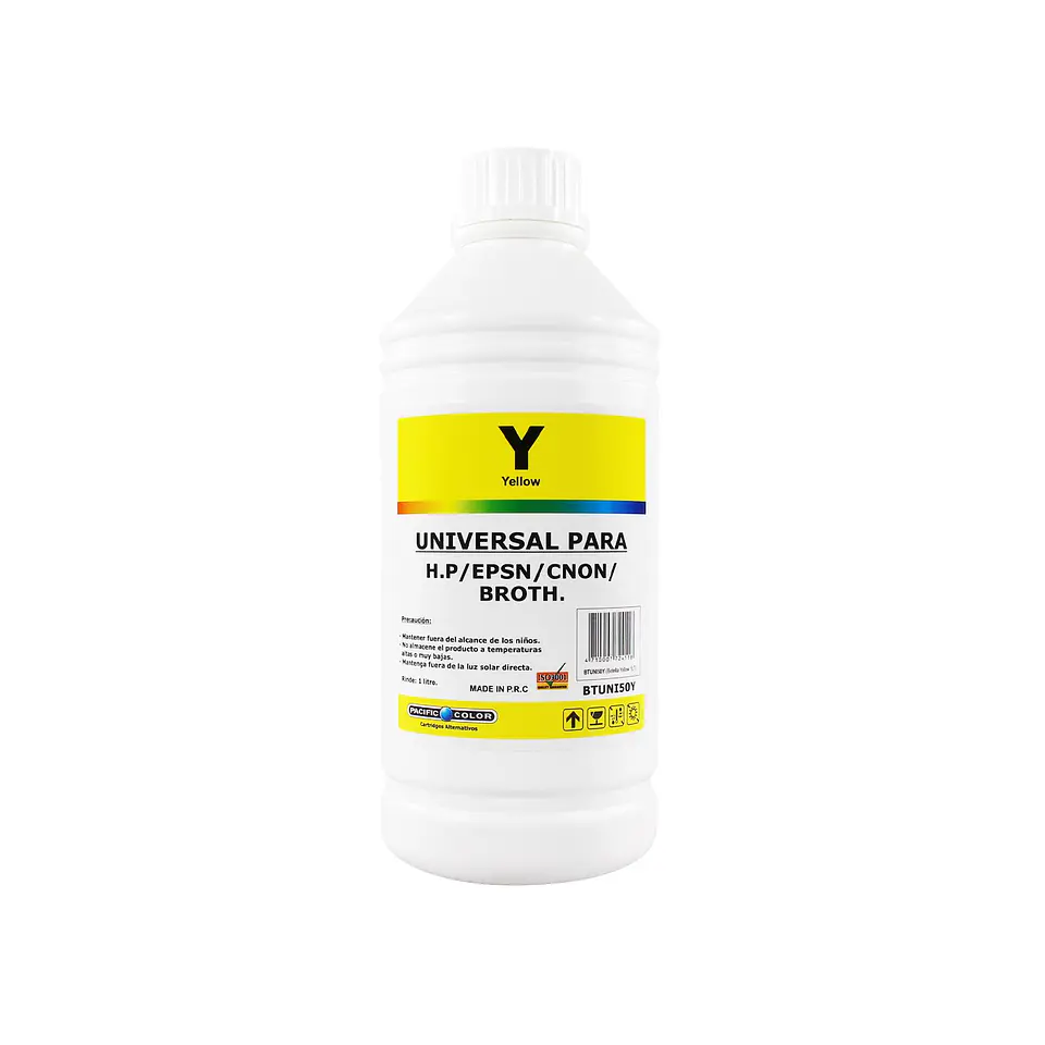 Botella de Tinta Pacific Color 1 Litro Amarillo 1