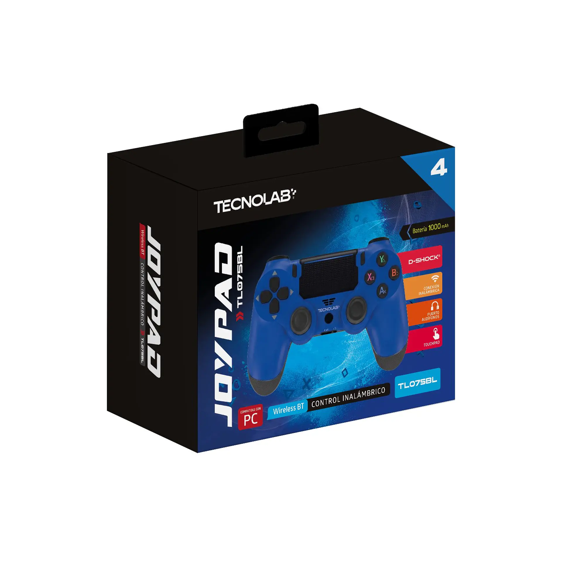 Joypad Tecnolab D-Shock para PS4 y PC Azul 1
