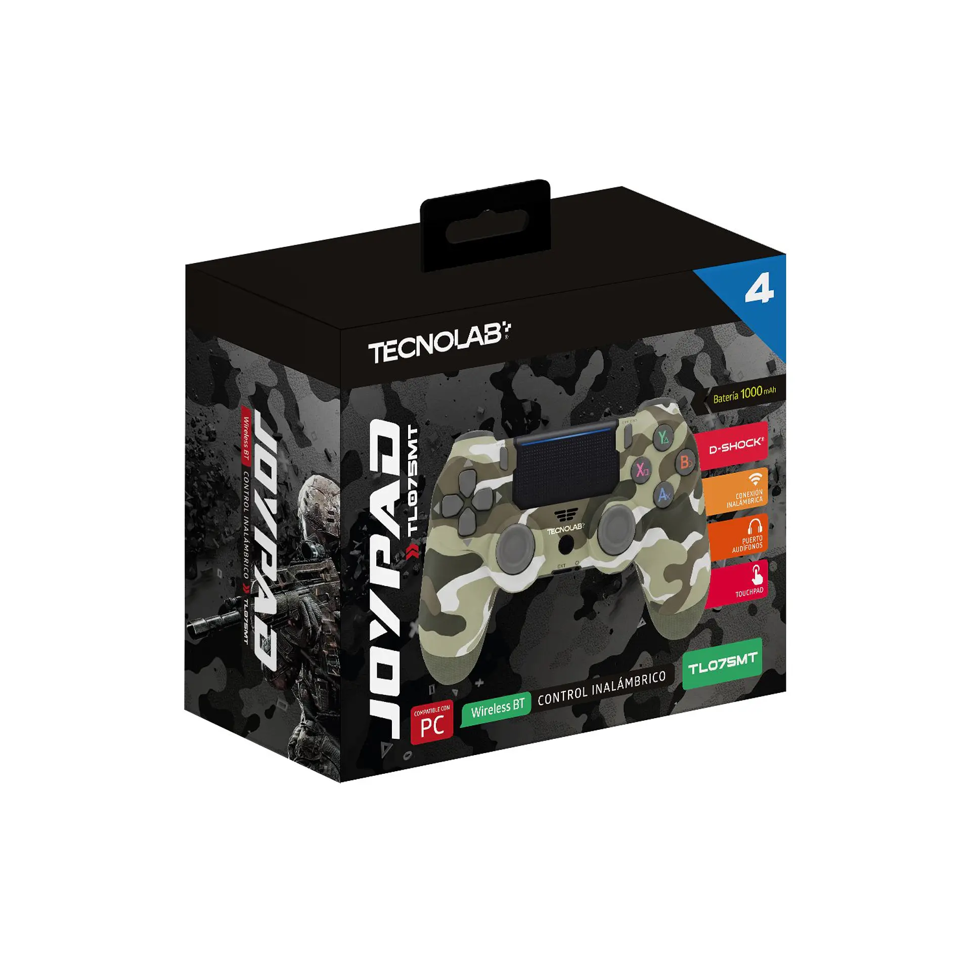 Joypad Tecnolab D-Shock para PS4 y PC Mimetizado 1