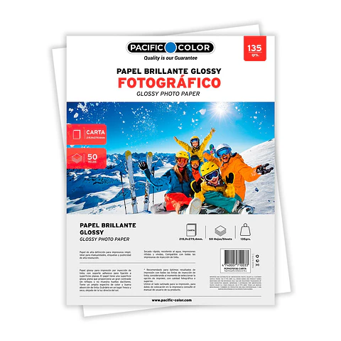 Papel fotográfico Pacific Color carta 135 g, 50 hojas