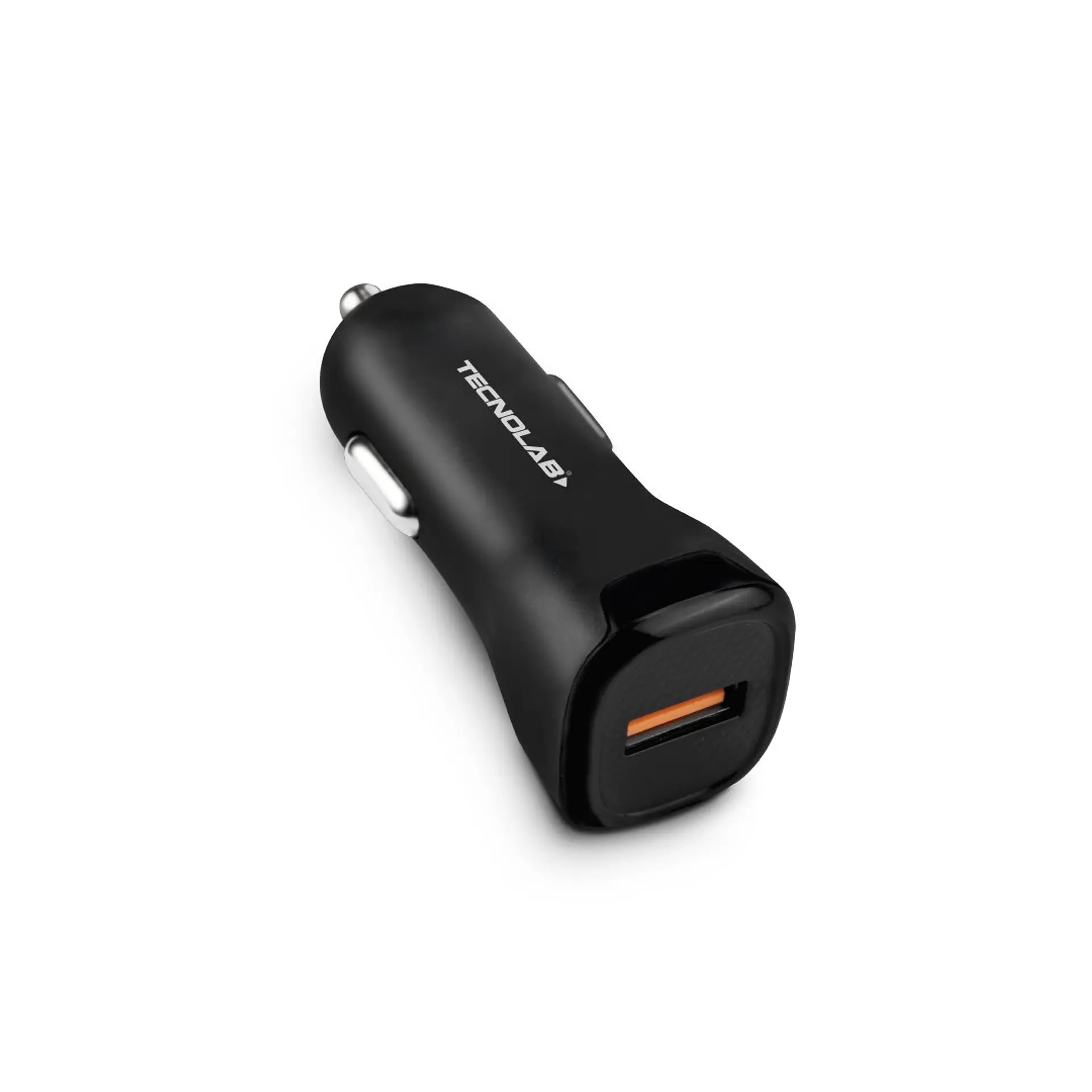 Cargador de auto Tecnolab QC 3.0 negro con puerto USB 1