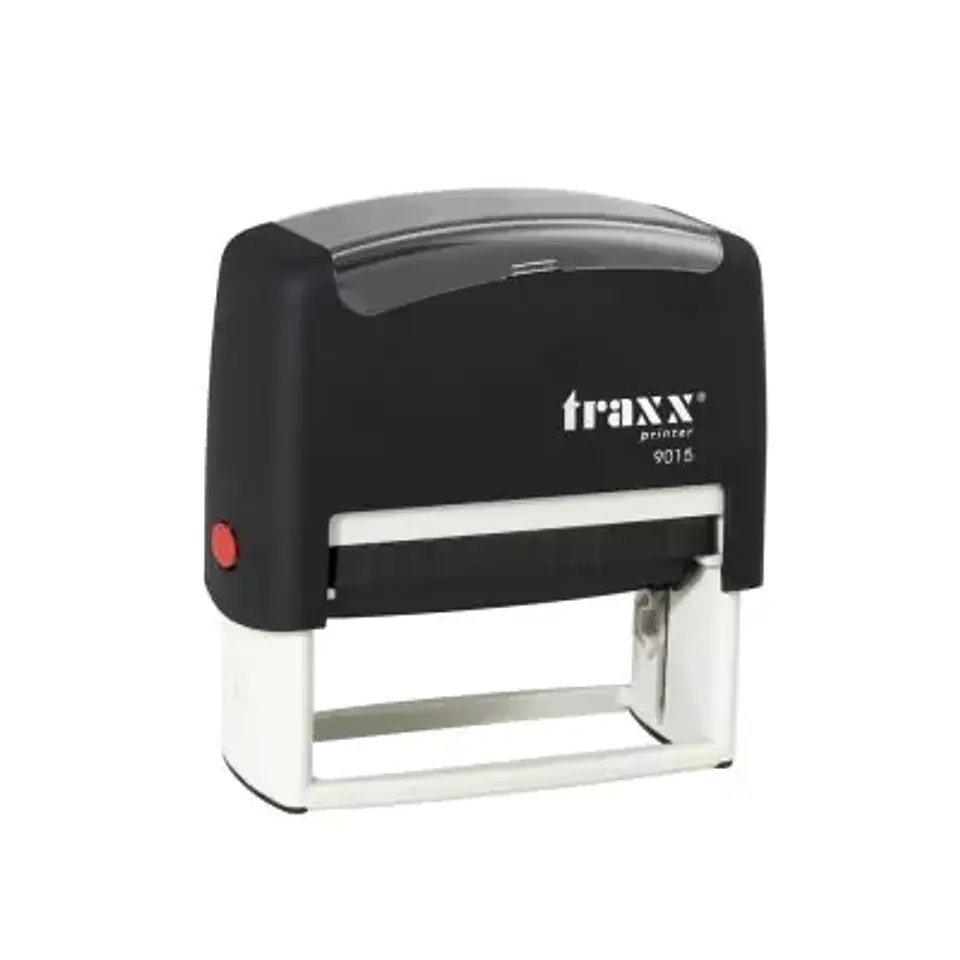 Timbre autoentintado personalizable Traxx 9015 negro 1