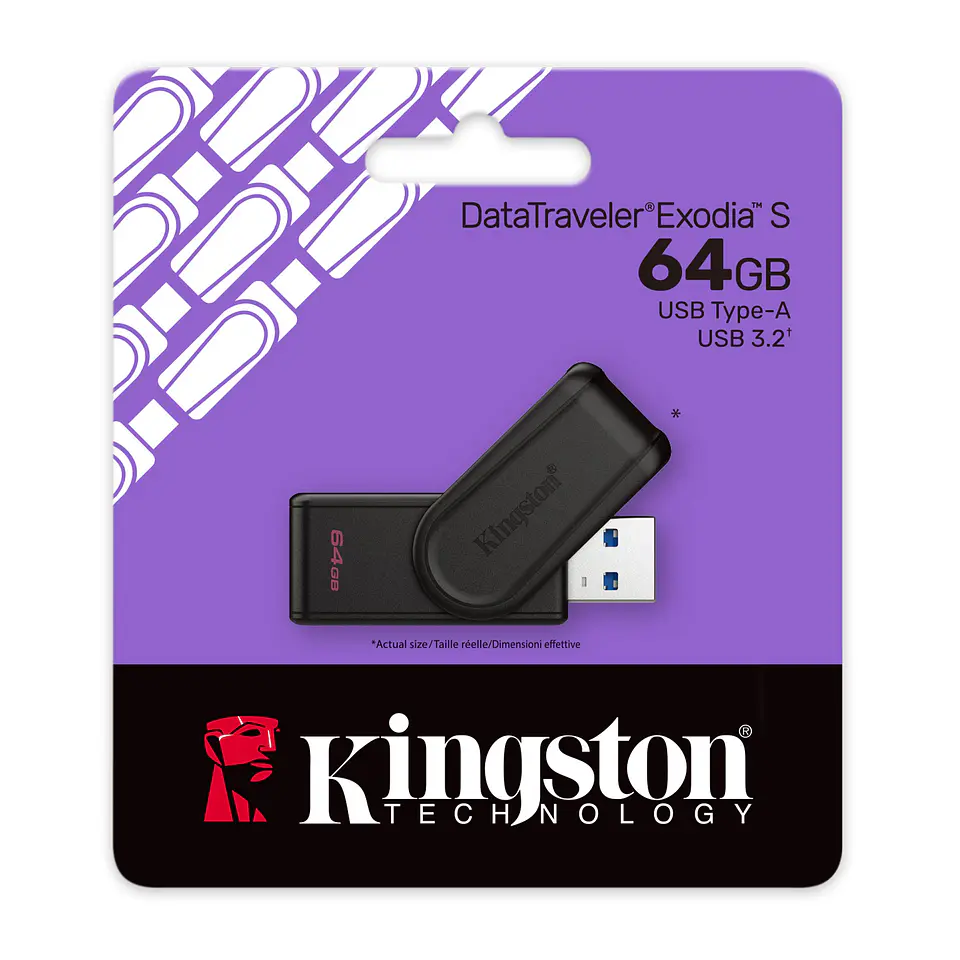 Pendrive Kingston Exodia S 64GB USB 3.2 Gen 1 Negro Por Mayor 3