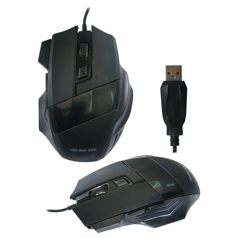 Mouse gamer Dblue USB negro 800 a 1600 DPI 1