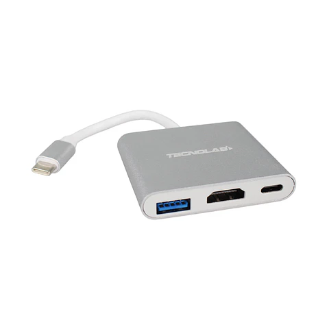 Hub USB-C Tecnolab TL065 con HDMI 4K y carga PD