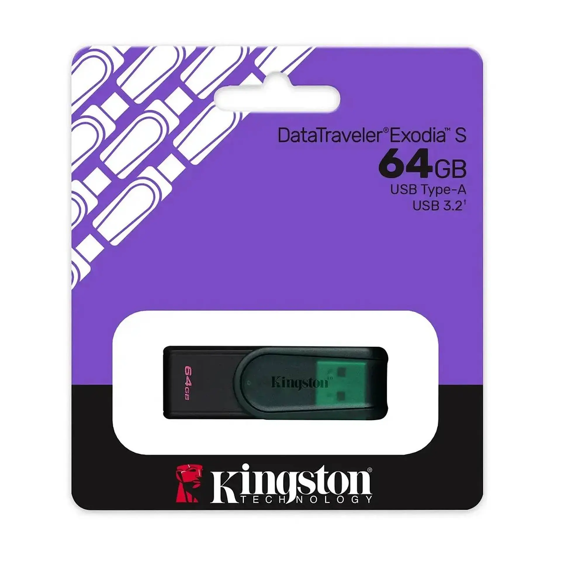 Pendrive Kingston DataTraveler Exodia S 64GB USB 3.2 Gen 1 Negro/verde por mayor 1