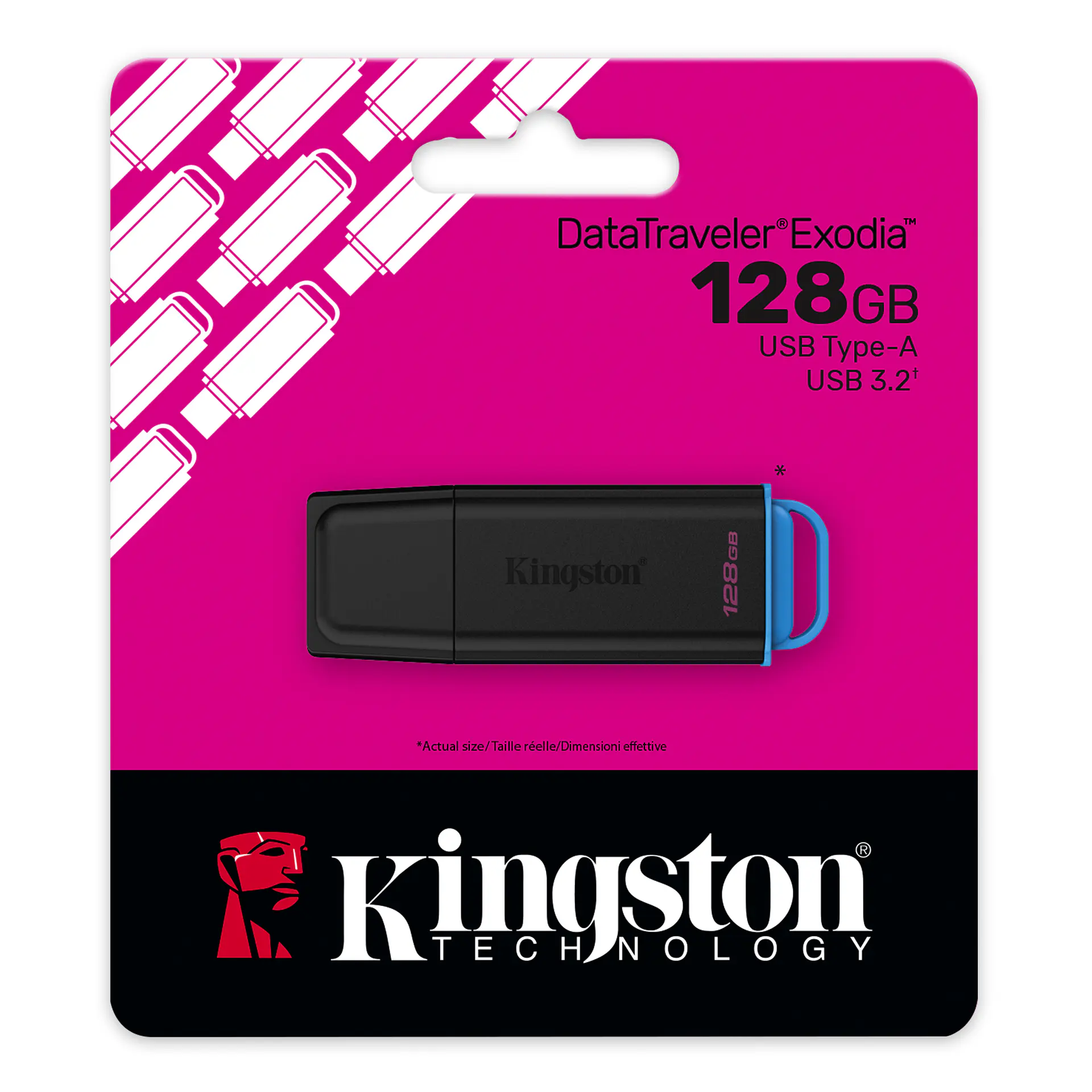 Pendrive Kingston DataTraveler Exodia G2 128GB USB 3.2 Gen 1 Negro/azul por mayor 4