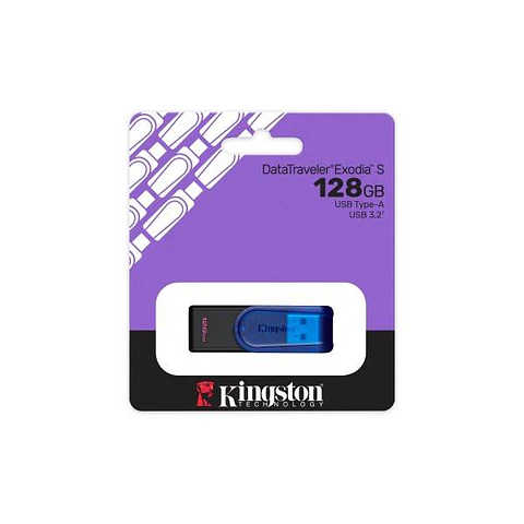 Pendrive Kingston DataTraveler Exodia S 128GB USB 3.2 Gen 1 Negro/azul por mayor