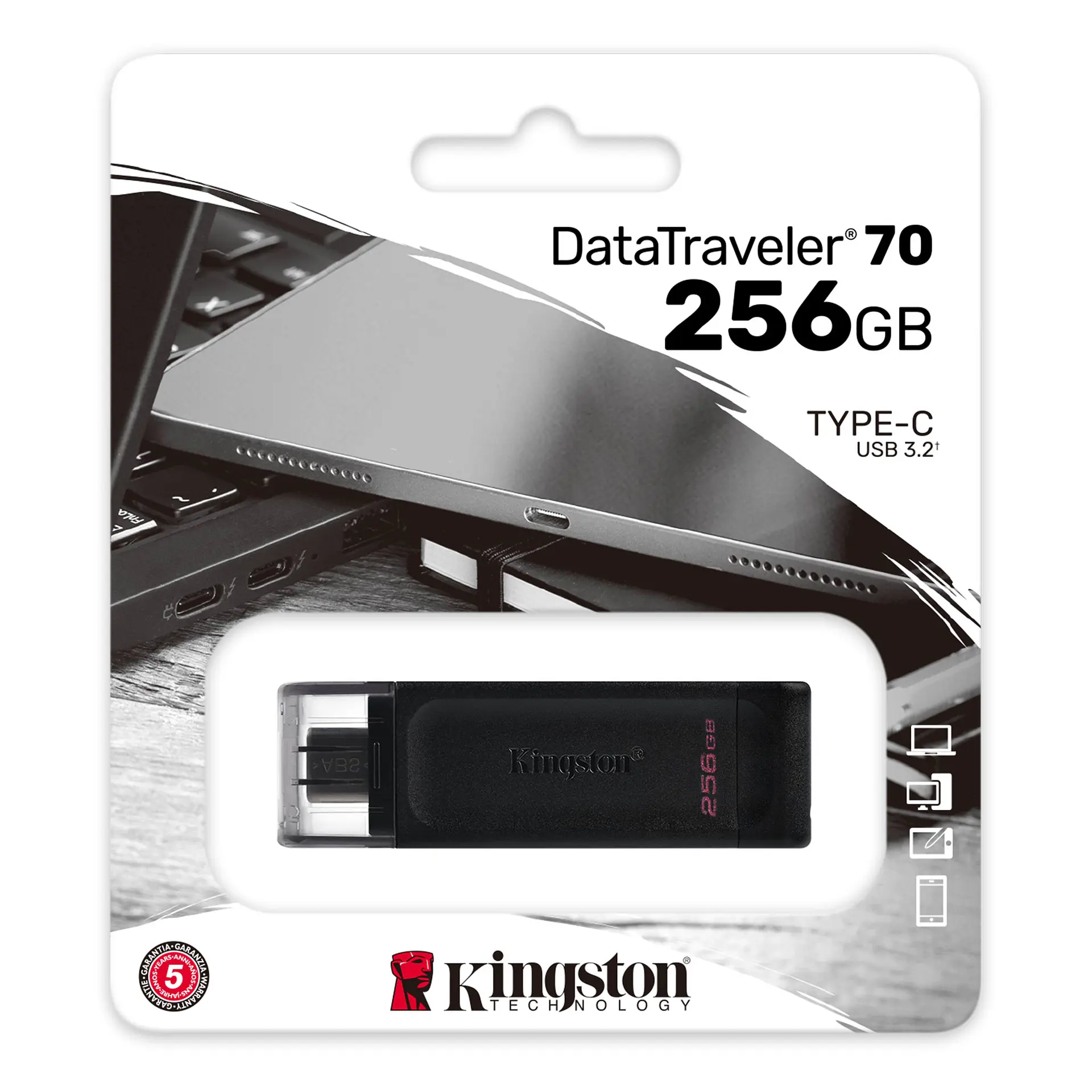 Pendrive Kingston DataTraveler 70 256GB USB-C 3.2 Gen 1 por mayor 4