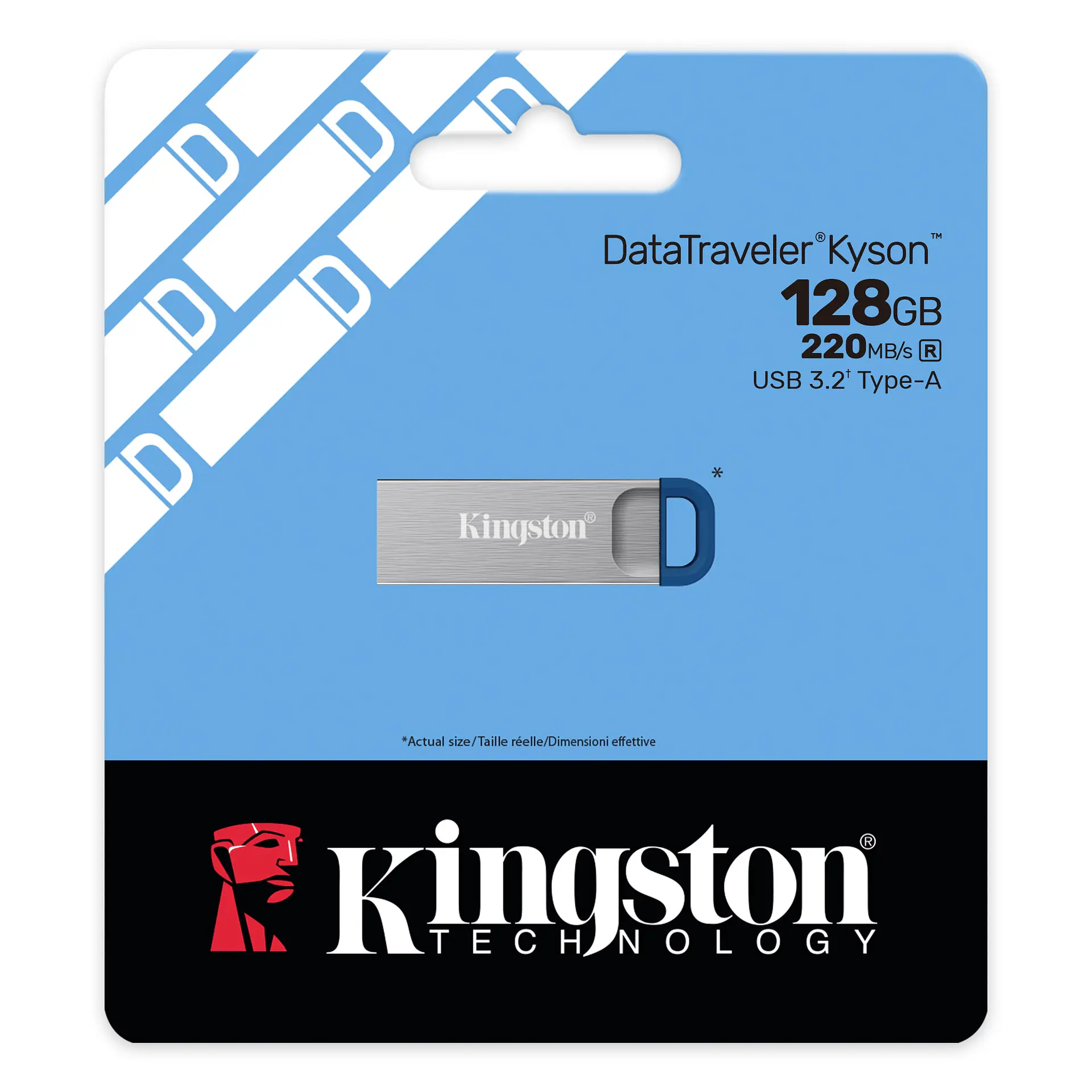 Pendrive Kingston DataTraveler Kyson G2 128GB USB 3.2 Gen 1 220MB/s Metálico por mayor 3