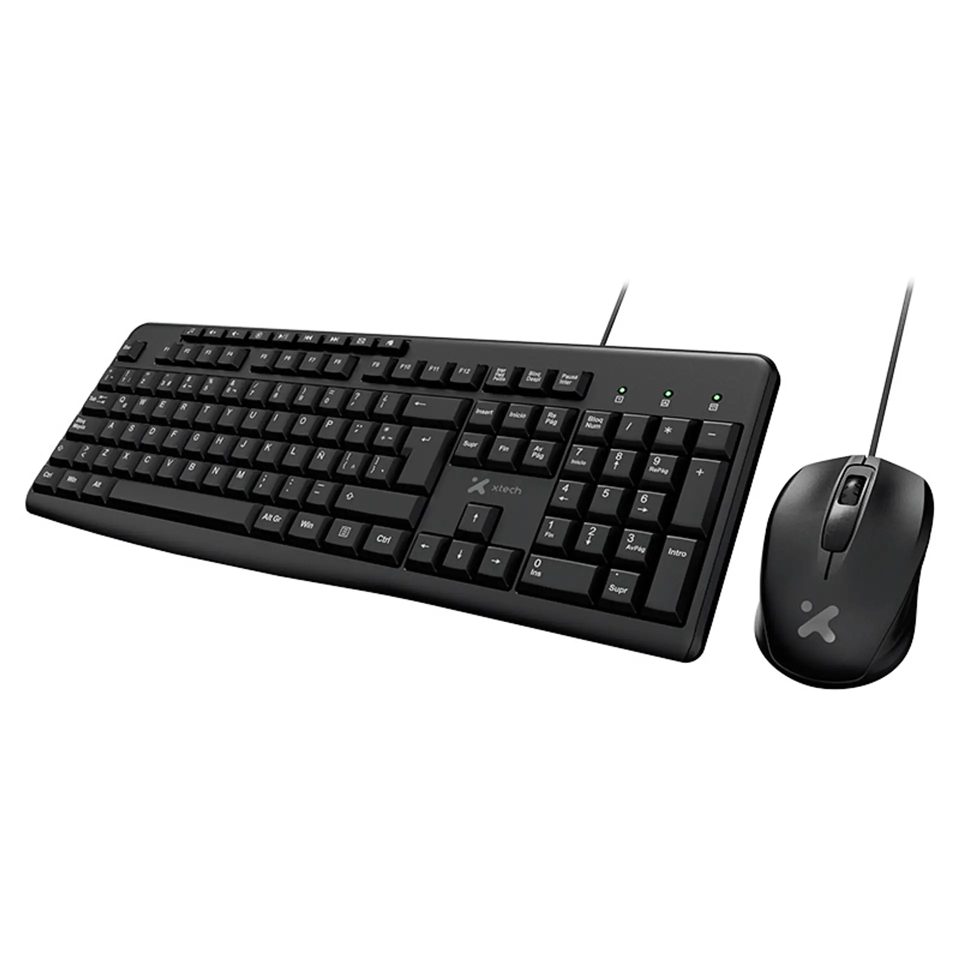 Kit teclado y mouse Xtech XTK-302S USB multimedia en español por Mayor 1