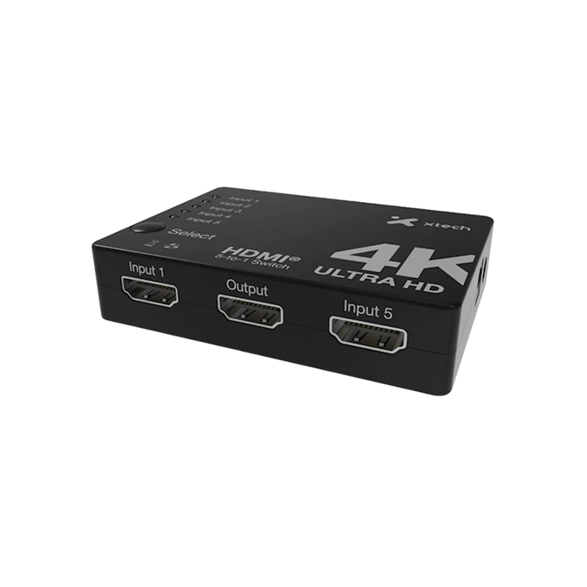 Switch HDMI Xtech XHA-430 5 entradas 1 salida 4K con control remoto por Mayor 1