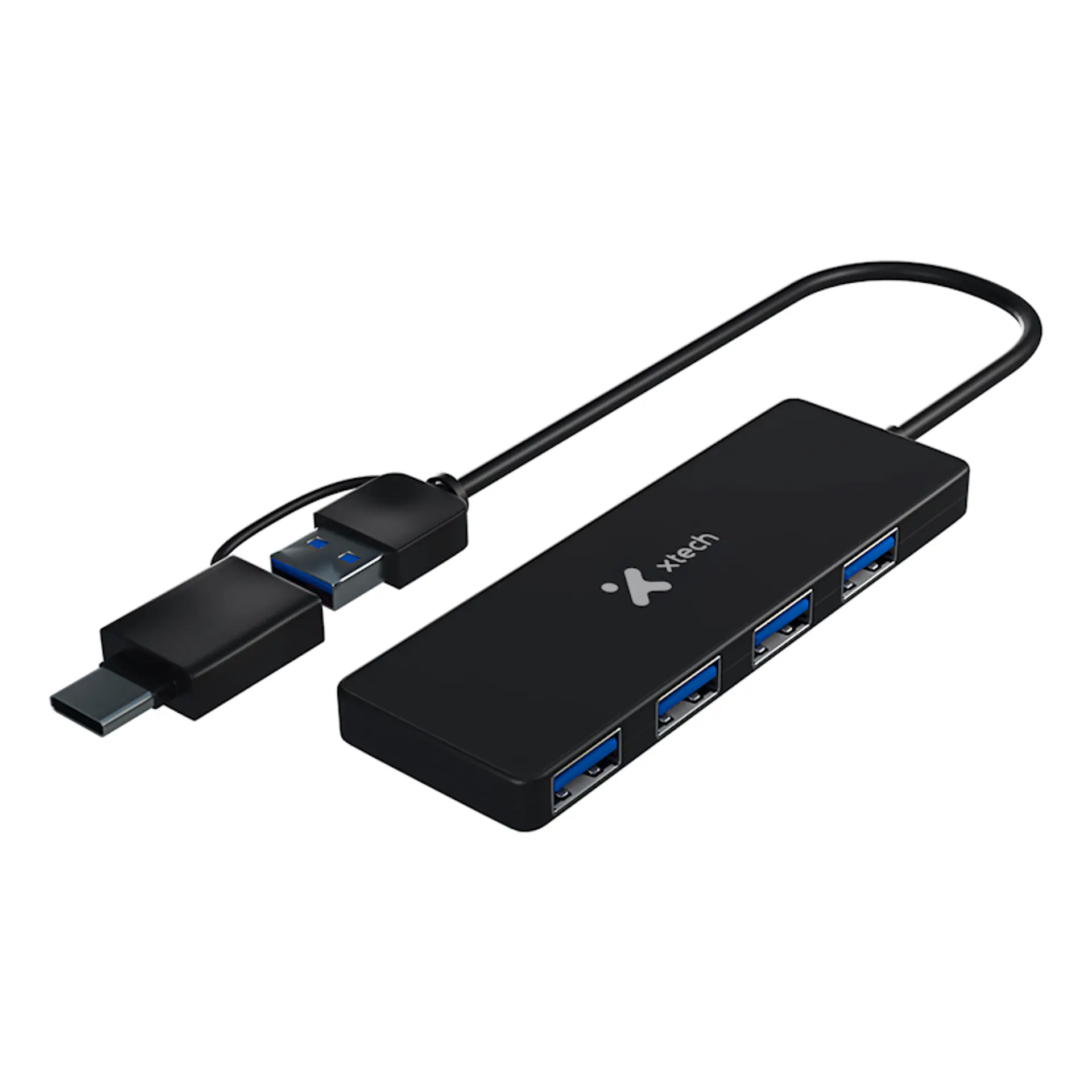 Hub Xtech XTC-390 USB-C y USB-A de 4 puertos USB 3.0 por Mayor 1