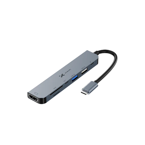 Hub USB-C Xtech XTC-571 7 en 1 HDMI 4K SD microSD PD 60 W por Mayor