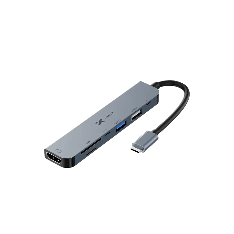 Hub USB-C Xtech XTC-571 7 en 1 HDMI 4K SD microSD PD 60 W por Mayor 1