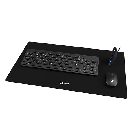 Kit Xtech XTK-320S teclado y mouse inalámbricos, mousepad XL y hub por Mayor