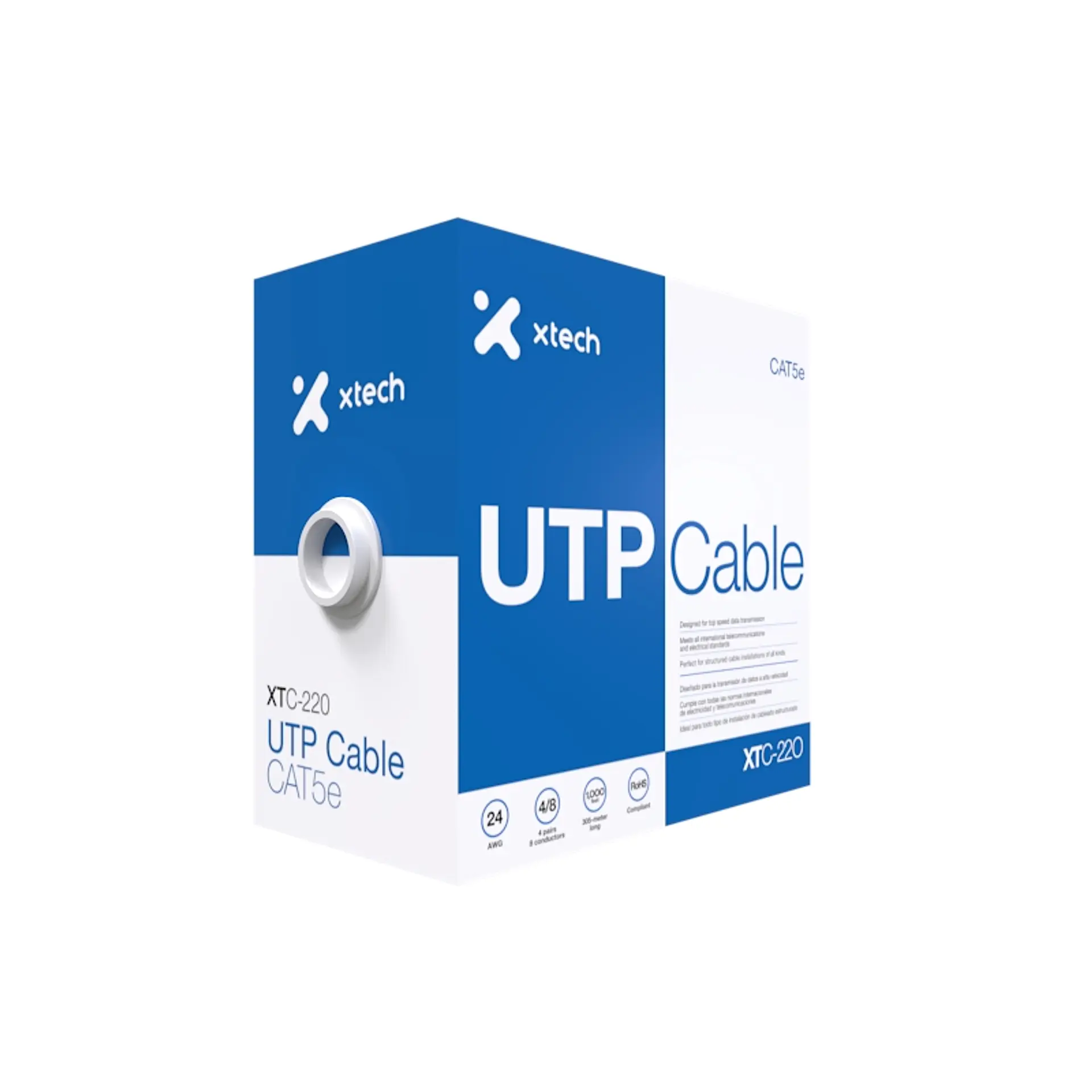 Bobina cable de red Xtech XTC-220 UTP Cat5e CCA 305 m por Mayor 1