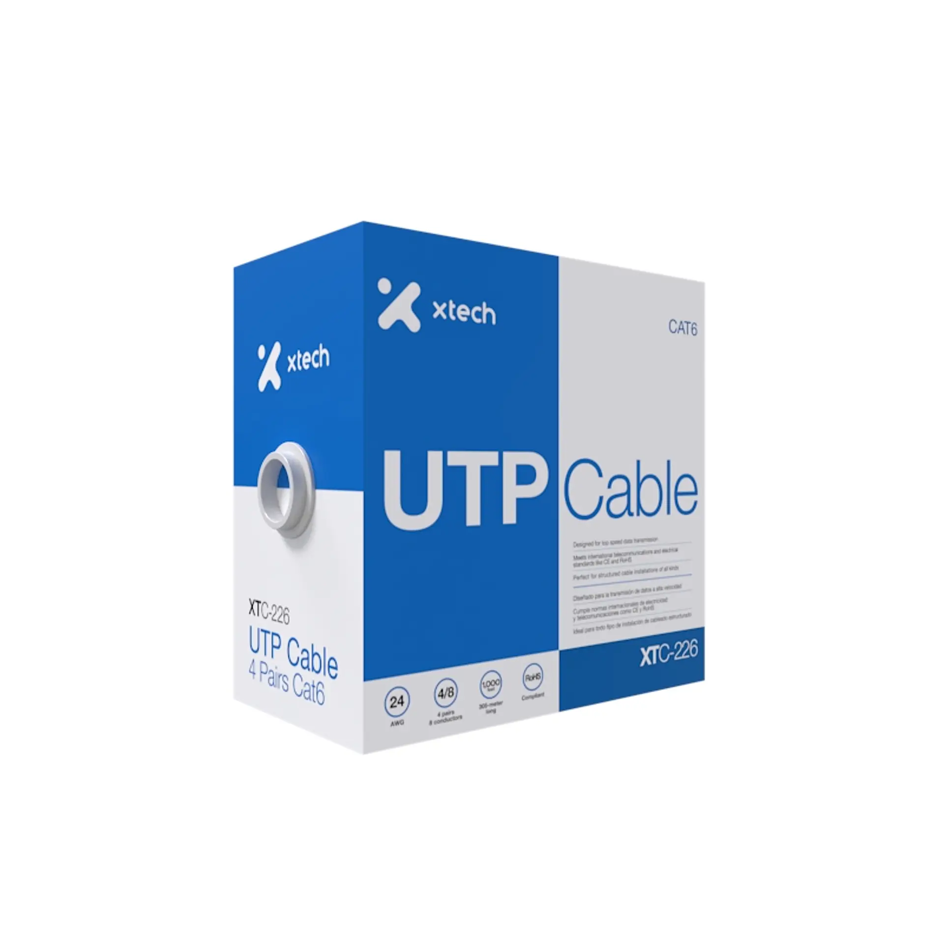 Bobina cable de red Xtech XTC-226 UTP Cat6 CCA 305 m por Mayor 1