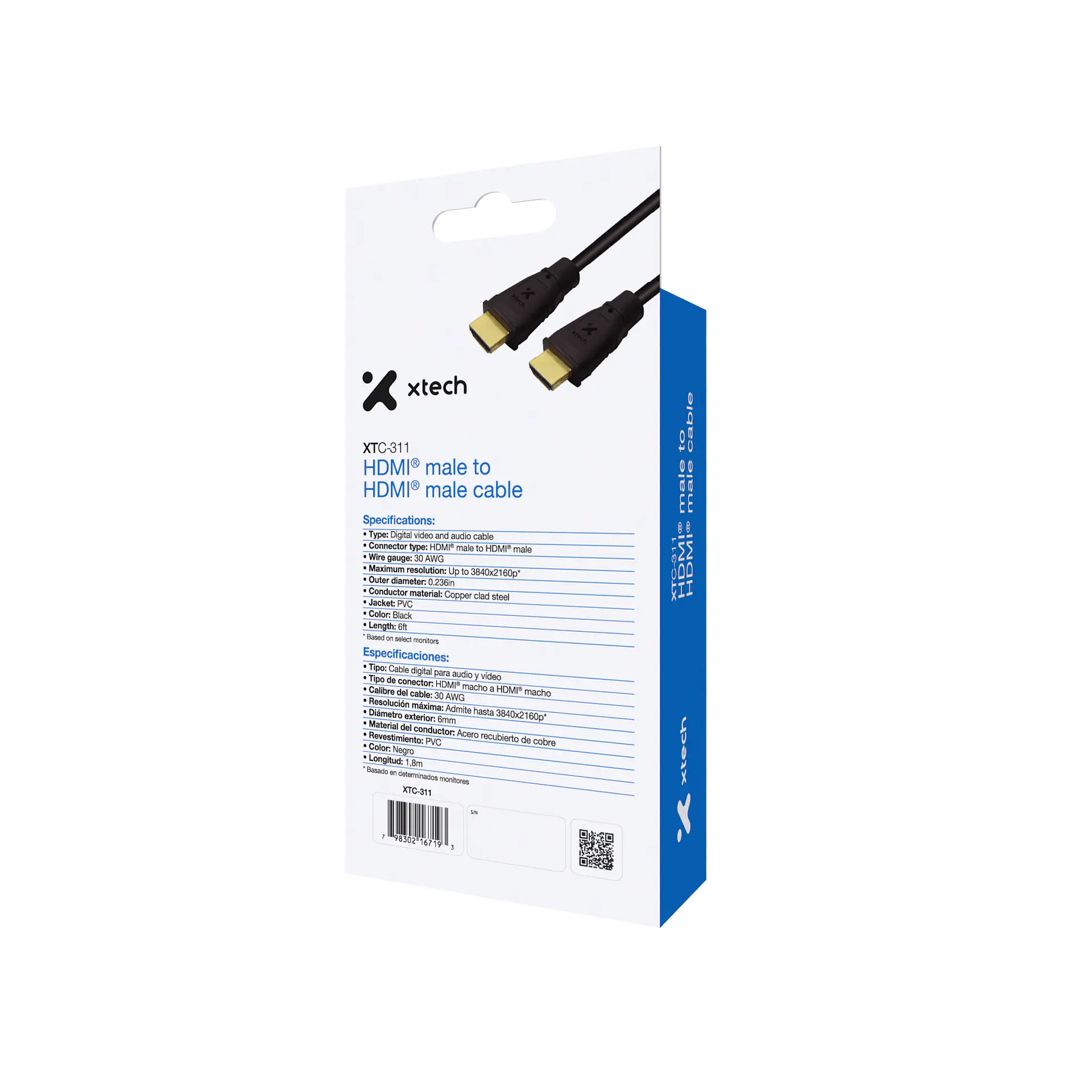 Cable HDMI Xtech XTC-311 4K macho a macho 1,8 m por Mayor 3