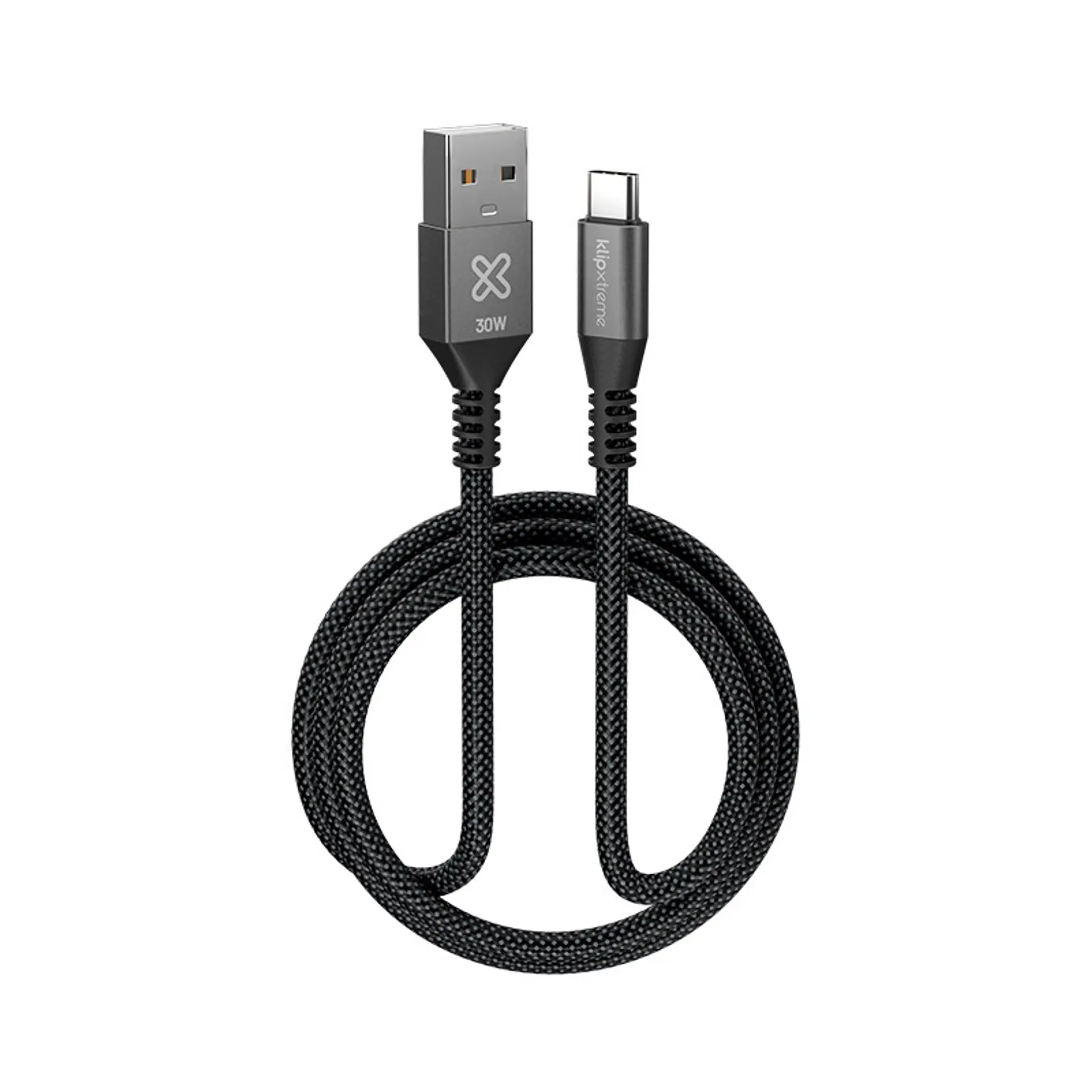 Cable USB-A a USB-C Klip Xtreme PowerGo 050 KAC-050-3FT 30 W 1 m negro por mayor 1