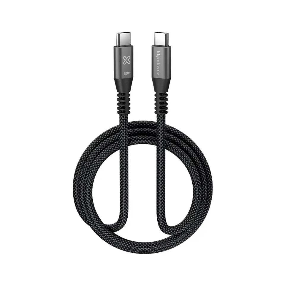 Cable USB-C a USB-C Klip Xtreme PowerGo 250 KAC-250-3FT 60 W 1 m negro por mayor 1